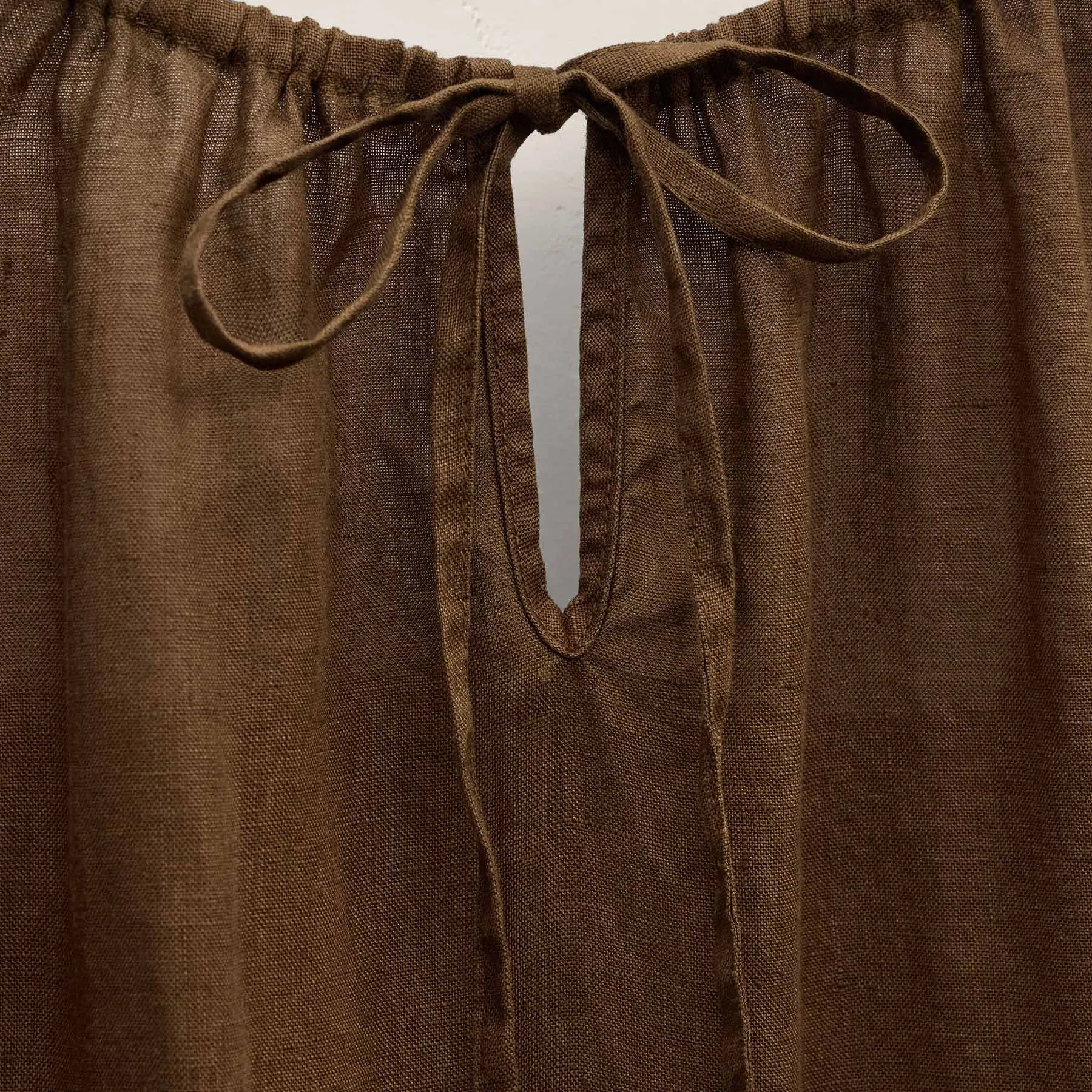 Lightweight Linen Strappy Cami Dress - Cocoa Pigment sold by James Perse product image thumbnail 2