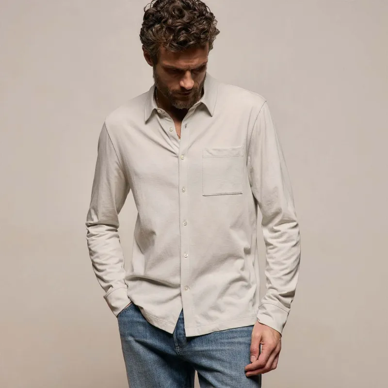 Clean Finish Jersey Shirt - Pearl made by James Perse