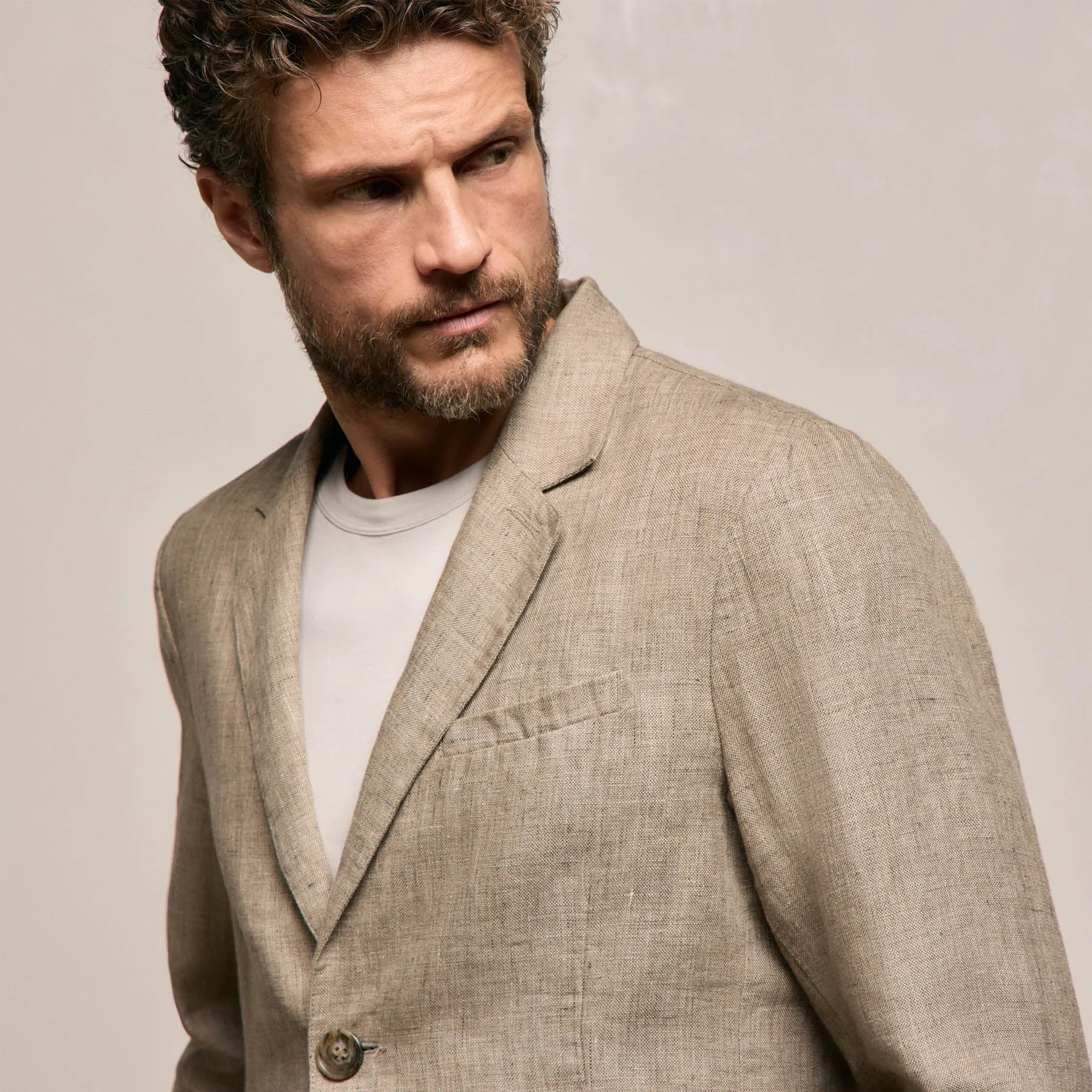 Montecito Linen Blazer - Soft Beige sold by James Perse product image thumbnail 4