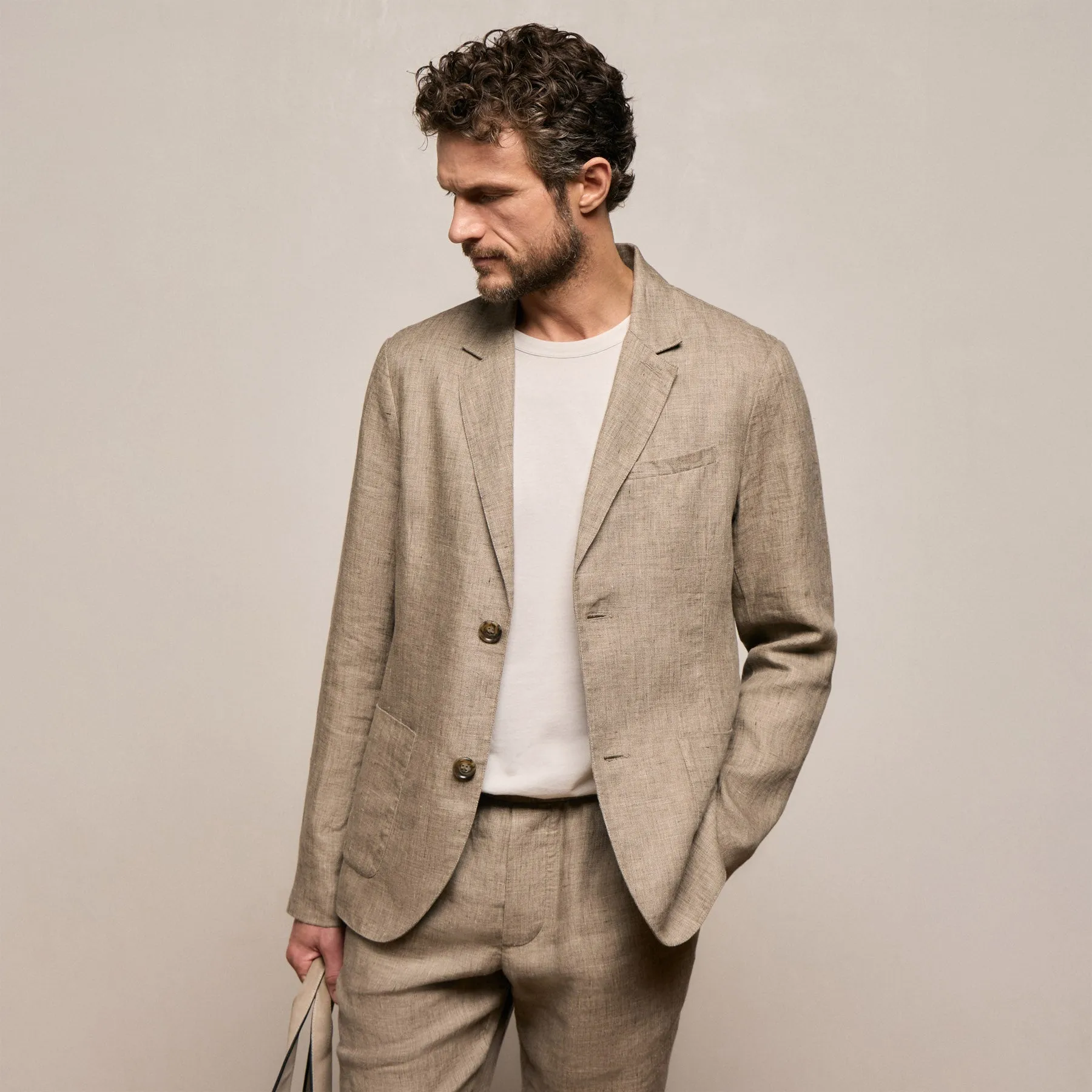 Montecito Linen Blazer - Soft Beige sold by James Perse