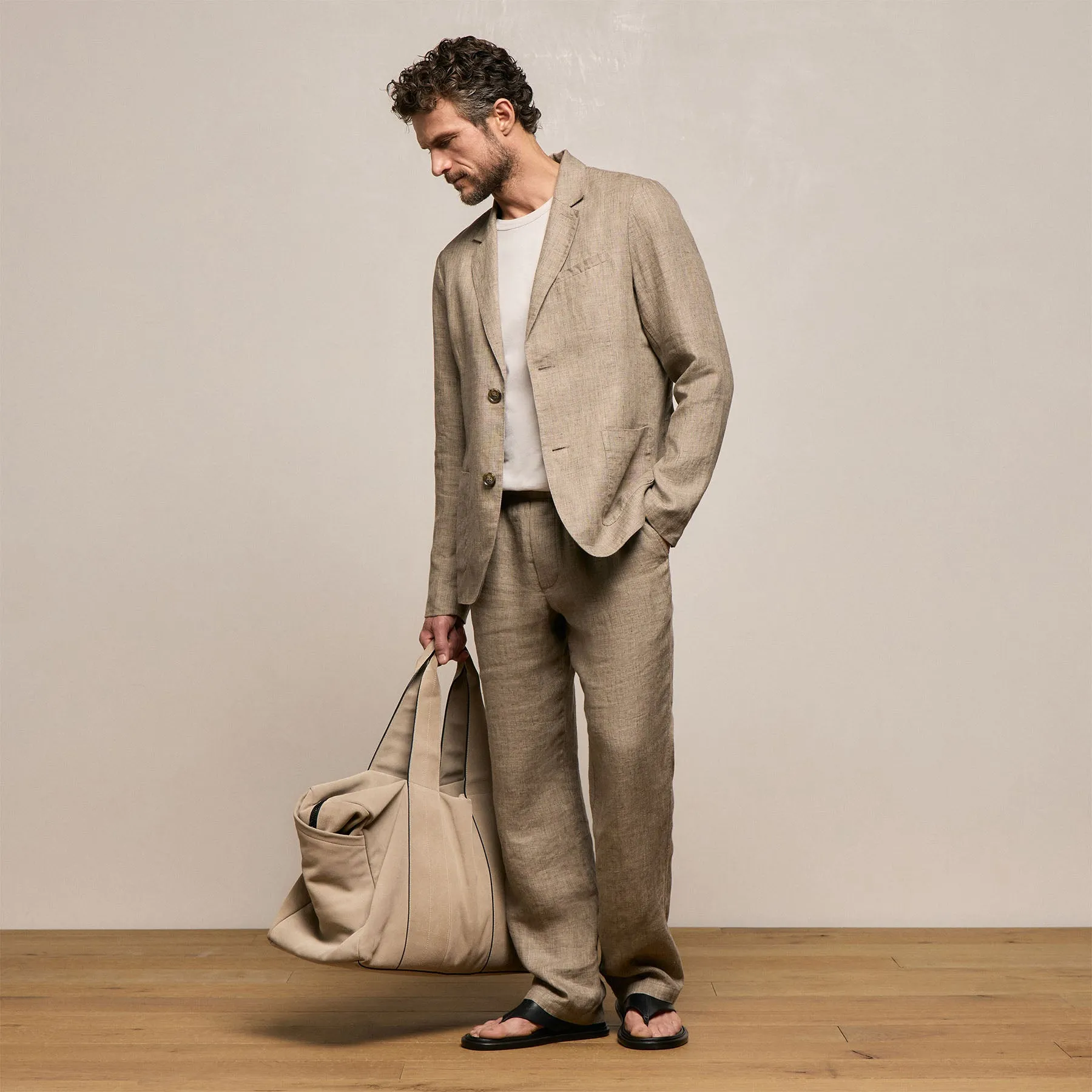 Montecito Linen Blazer - Soft Beige sold by James Perse product image thumbnail 3