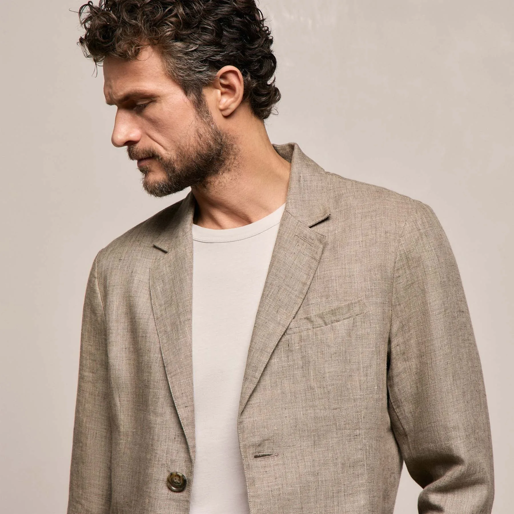 Montecito Linen Blazer - Soft Beige sold by James Perse product image thumbnail 5