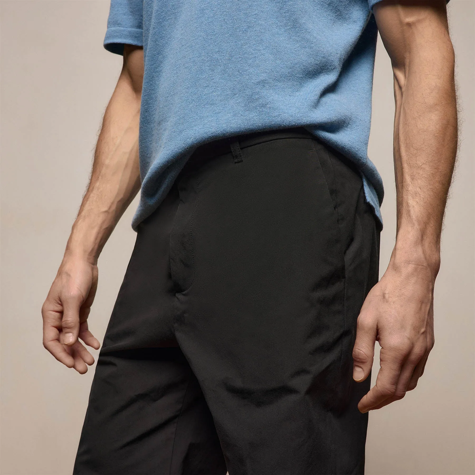 Italian Heavy Poplin Clean Front Trouser - Black sold by James Perse product image thumbnail 4