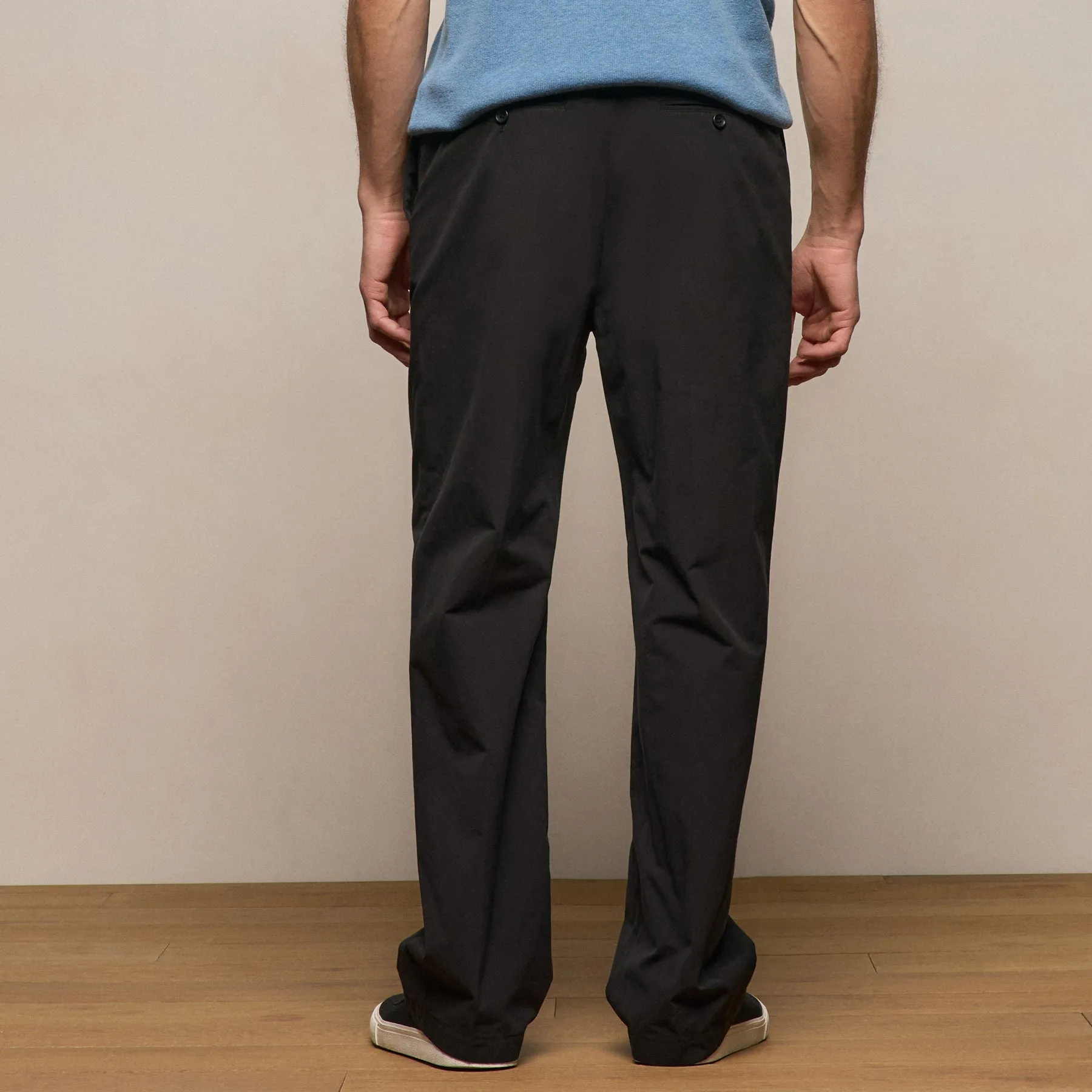 Italian Heavy Poplin Clean Front Trouser - Black sold by James Perse product image thumbnail 5