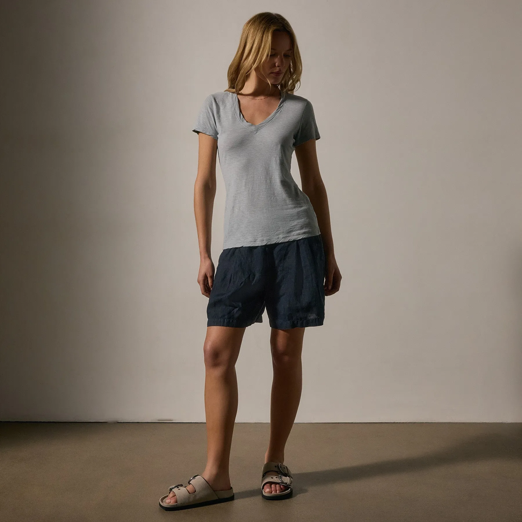 Sheer Slub V Neck - Grey Sky sold by James Perse product image thumbnail 3