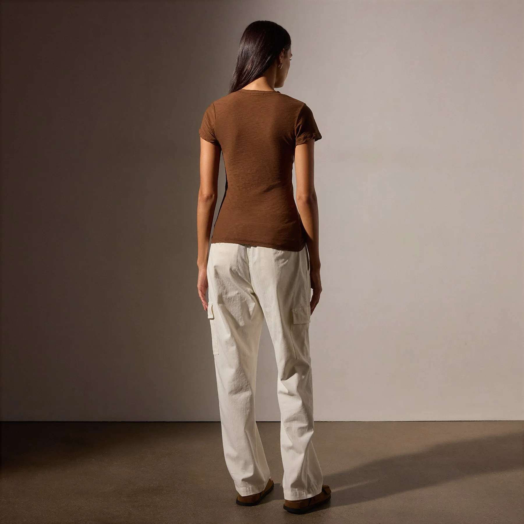 Sheer Slub V Neck - Light Roast sold by James Perse product image thumbnail 4