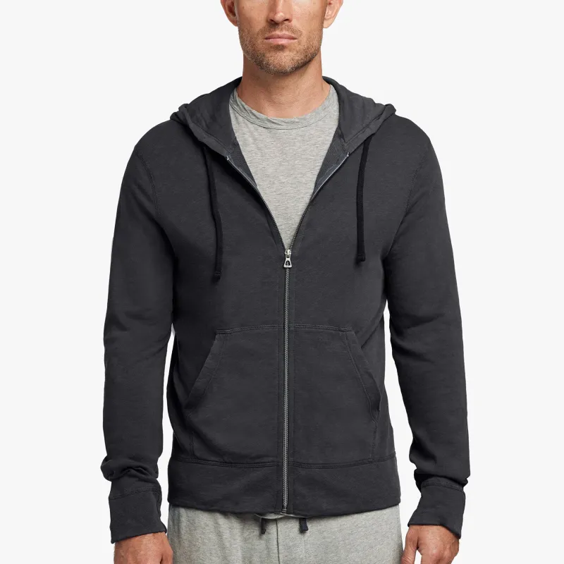 Vintage French Terry Zip Up Hoodie - Magma Pigment made by James Perse