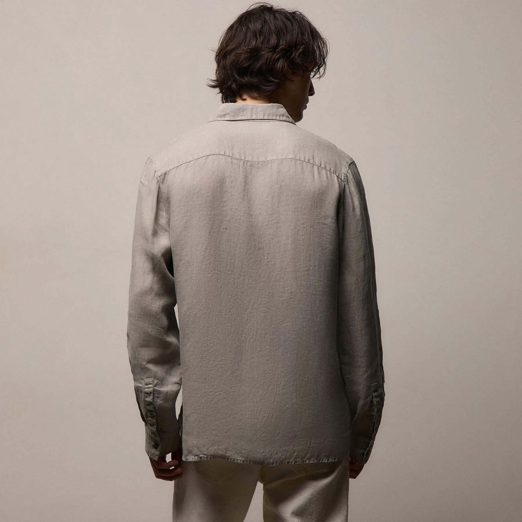 Lightweight Linen Shirt - Fog Pigment sold by James Perse product image thumbnail 3