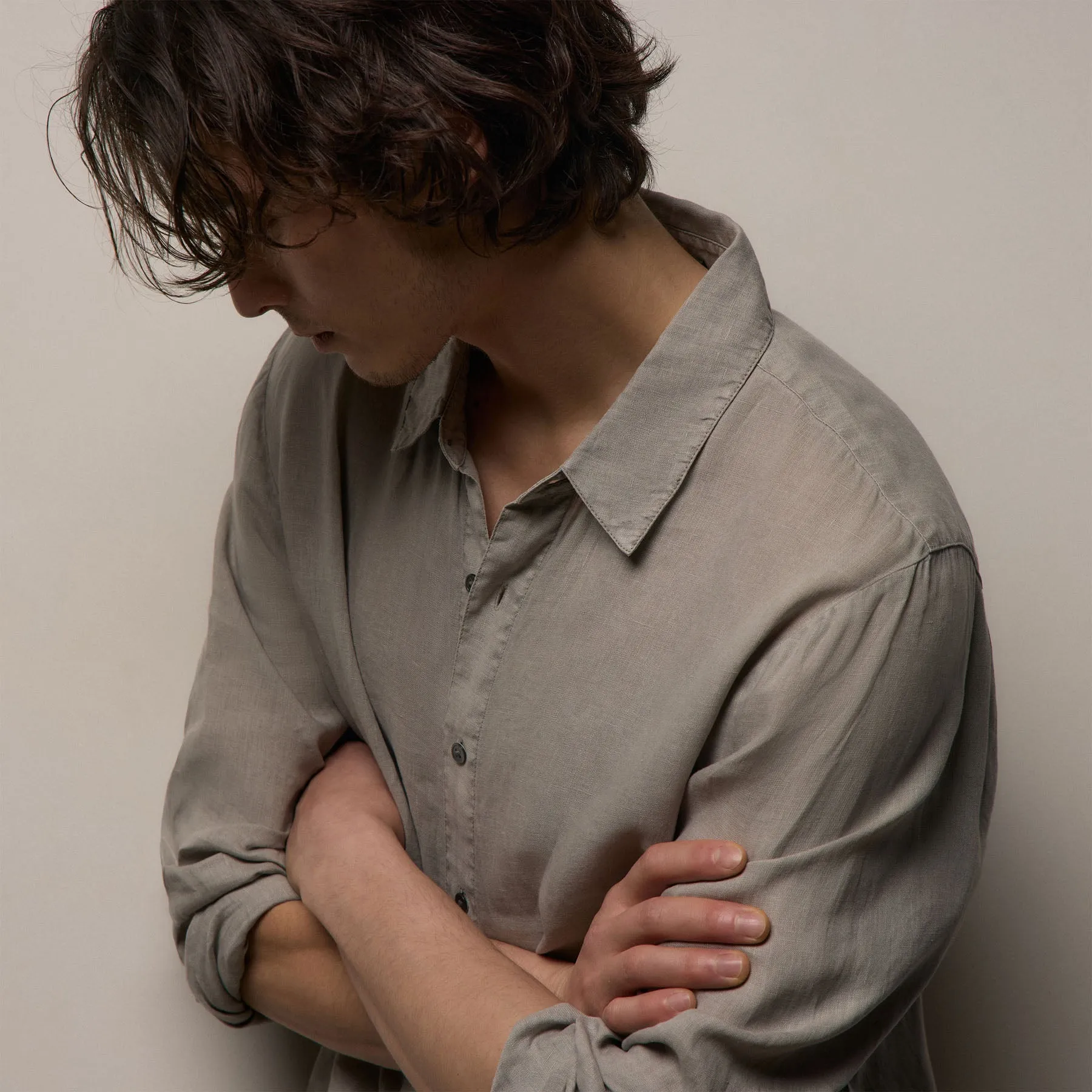 Lightweight Linen Shirt - Fog Pigment sold by James Perse product image thumbnail 4