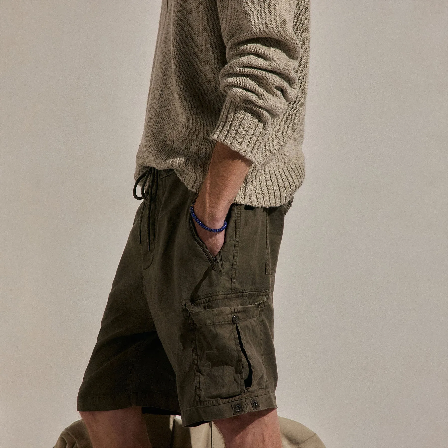 Parachute Linen Cotton Cargo Short - Army Green Pigment sold by James Perse product image thumbnail 3