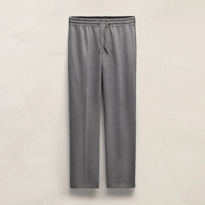 Suede Trim Wool Drawstring Trouser - Heather Grey made by James Perse