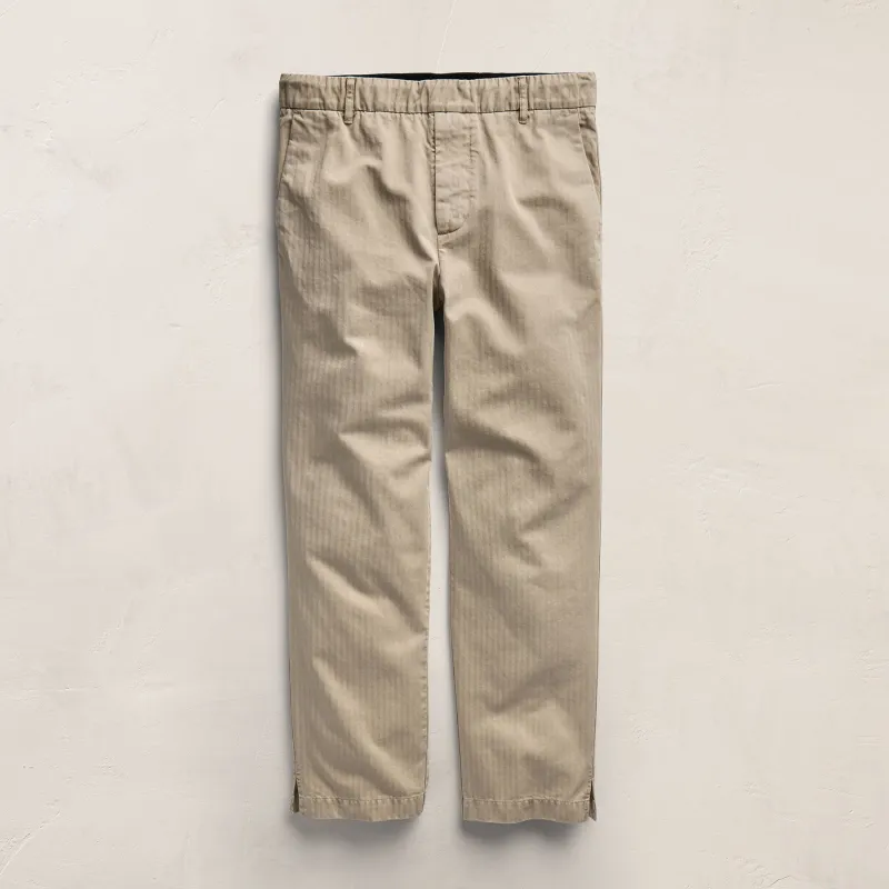 Herringbone Twill Trouser - Flax Pigment made by James Perse