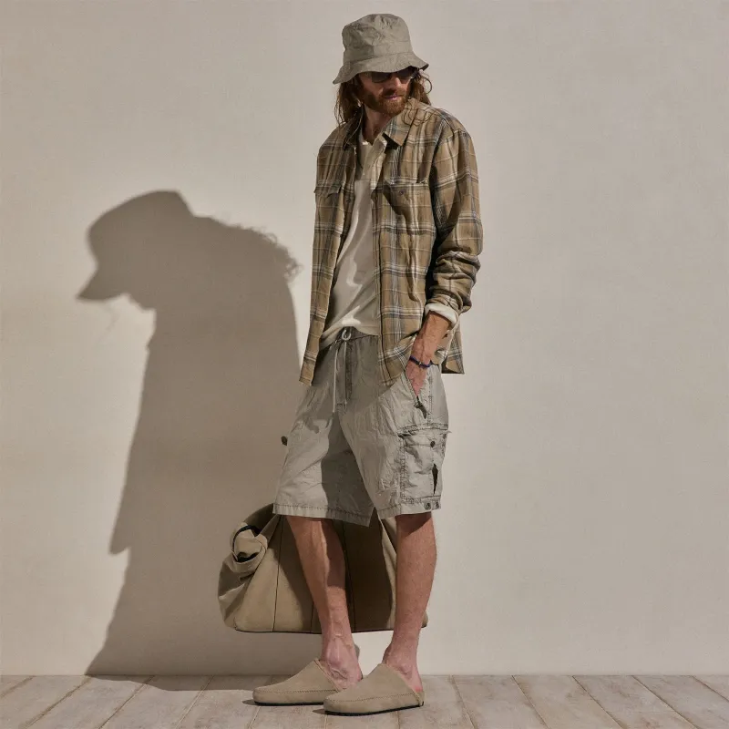 Parachute Poplin Cargo Short - Fog Pigment made by James Perse