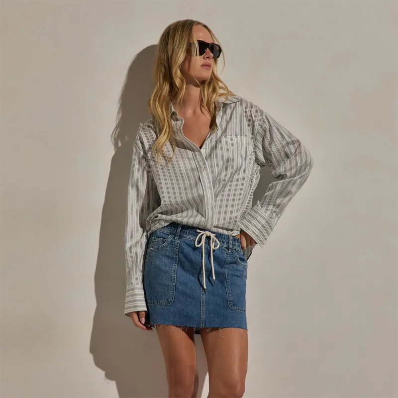 Silk Stripe Shirt - Pacific Stripe made by James Perse