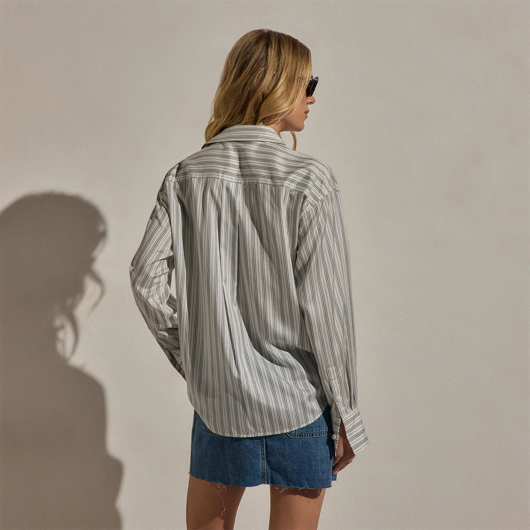 Silk Stripe Shirt - Pacific Stripe sold by James Perse product image thumbnail 3