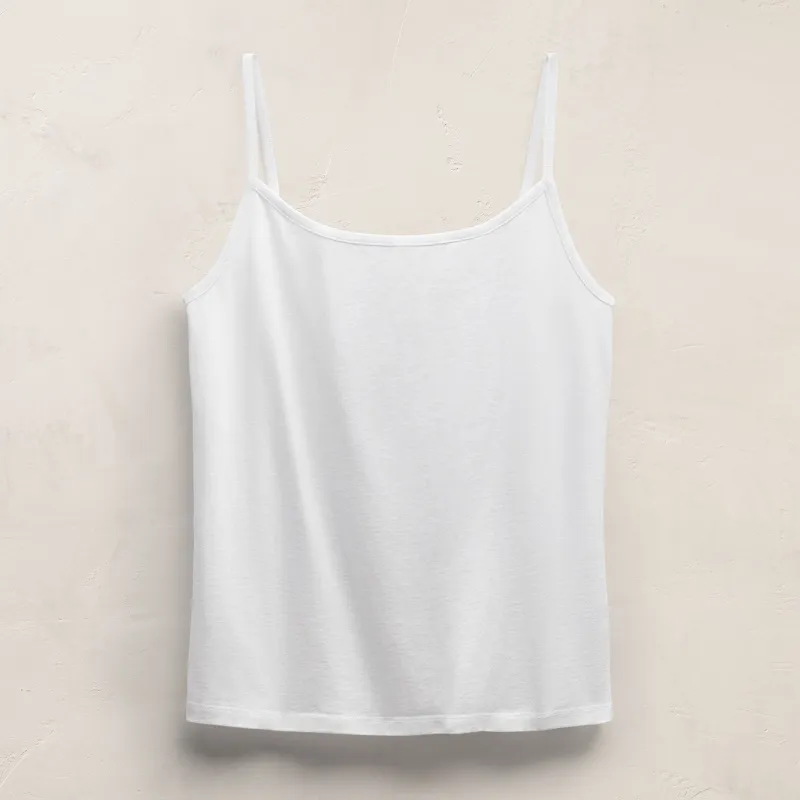 Wide Neck Tank Top - White made by James Perse