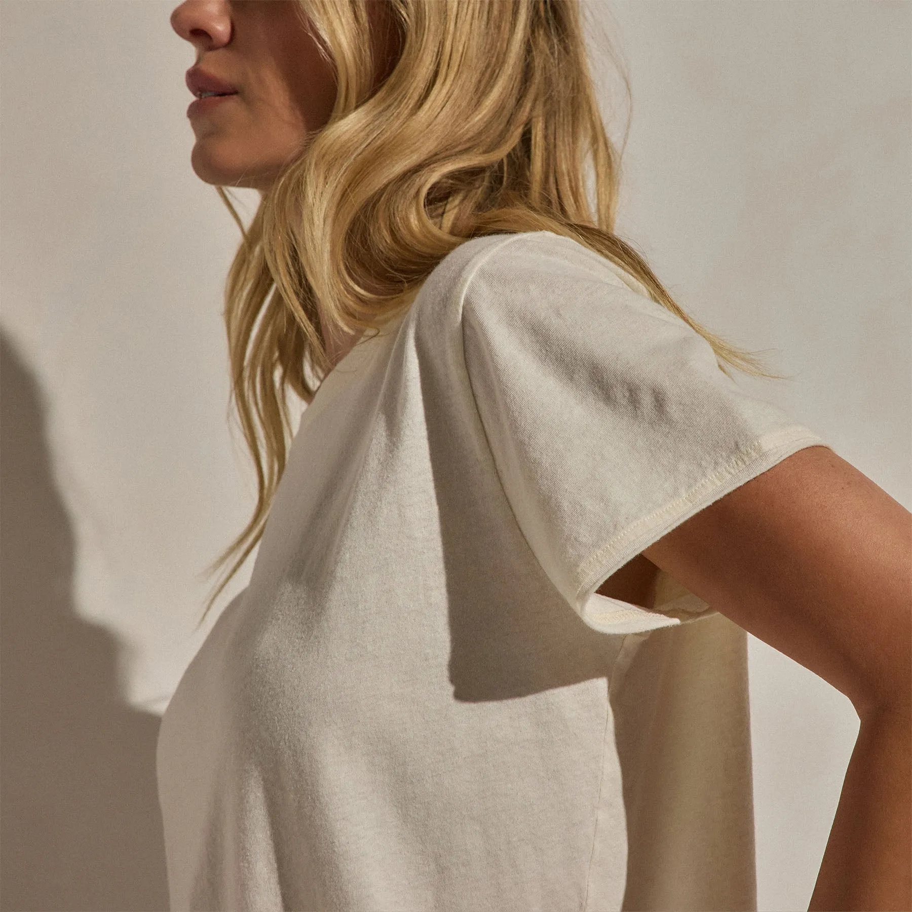 Cotton Linen Lounge Tee - Ecru sold by James Perse product image thumbnail 3