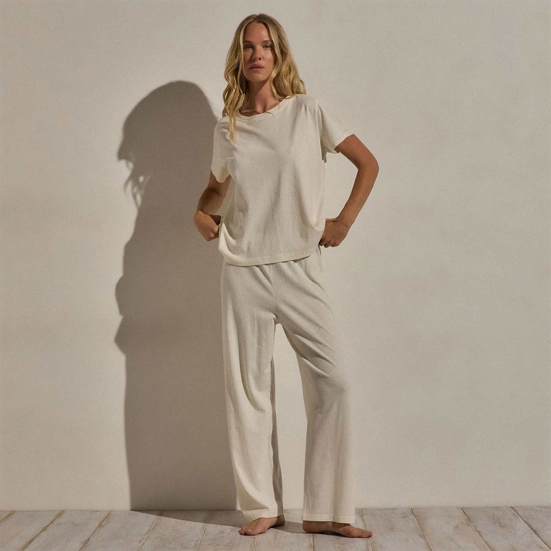 Cotton Linen Lounge Tee - Ecru sold by James Perse product image thumbnail 5
