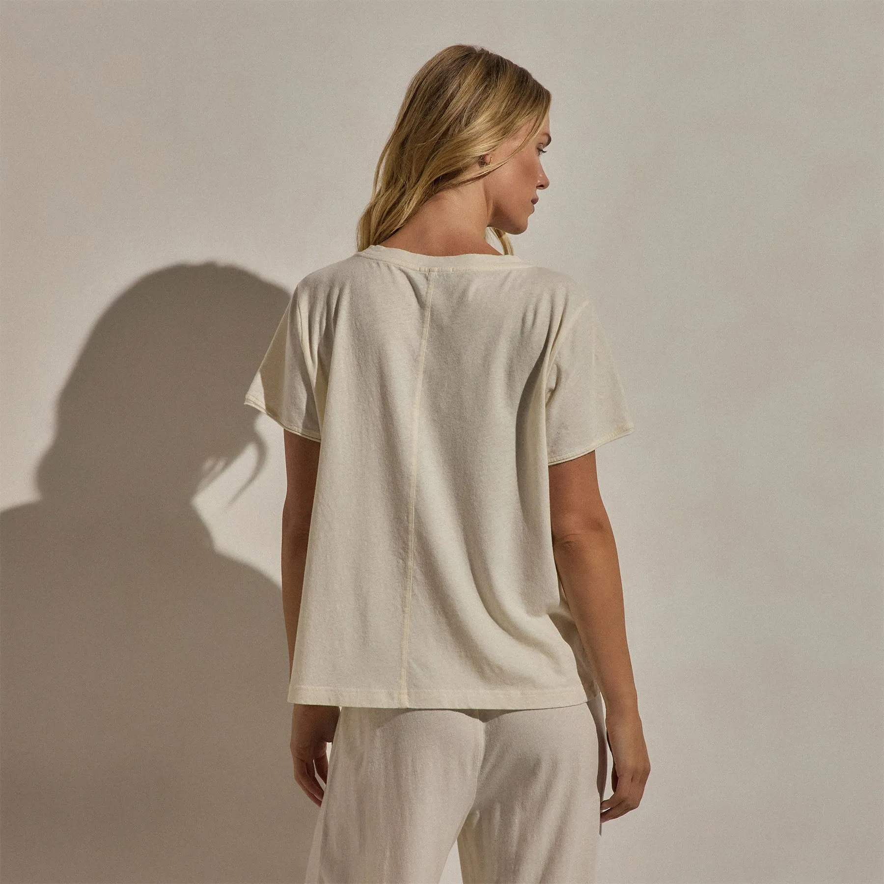 Cotton Linen Lounge Tee - Ecru sold by James Perse product image thumbnail 4