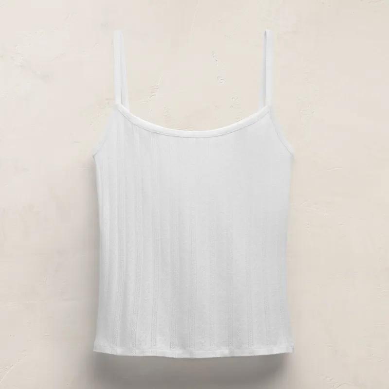Pointelle Tank Top - White made by James Perse