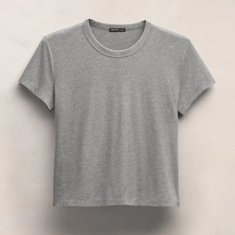 Brushed Elevated Jersey Short Sleeve Tee - Heather Grey made by James Perse