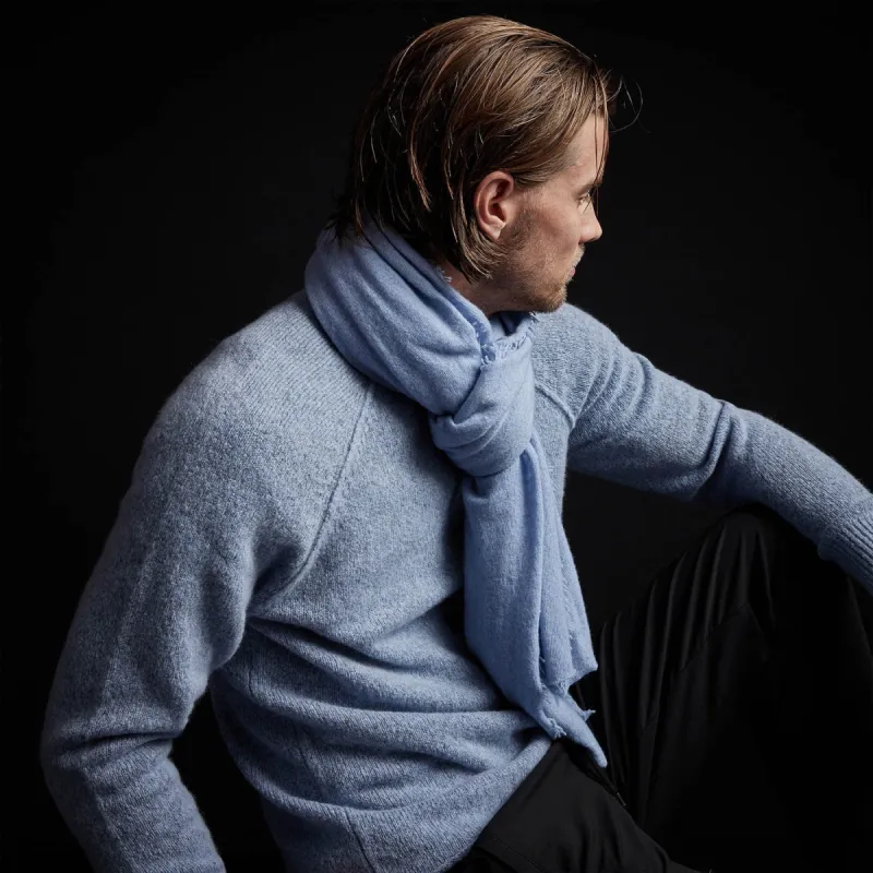 Recycled Cashmere Blend Solid Scarf - Sky sold by James Perse