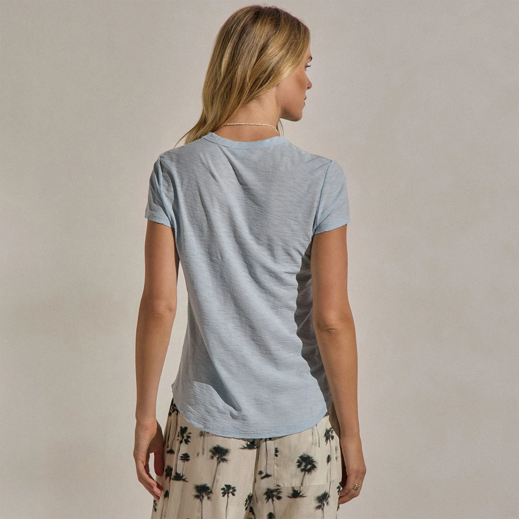 Sheer Slub Crew Neck Tee - Pale Azul sold by James Perse product image thumbnail 3