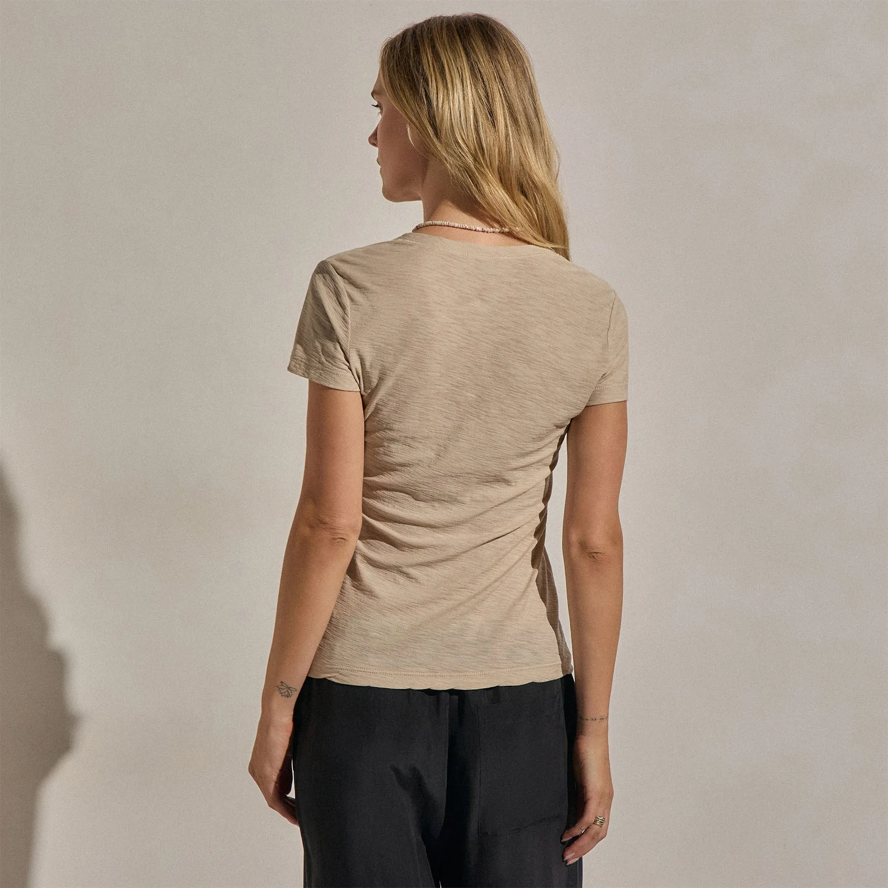 Sheer Slub V Neck - Stone sold by James Perse product image thumbnail 4