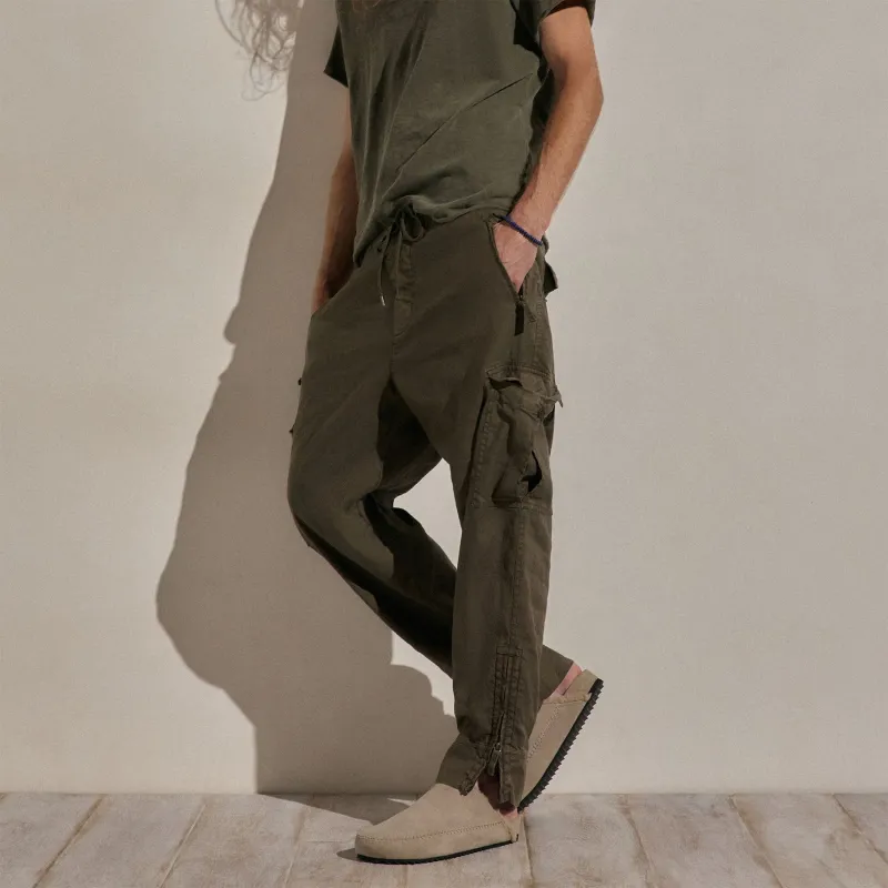 Parachute Linen Cotton Cargo - Army Green Pigment made by James Perse