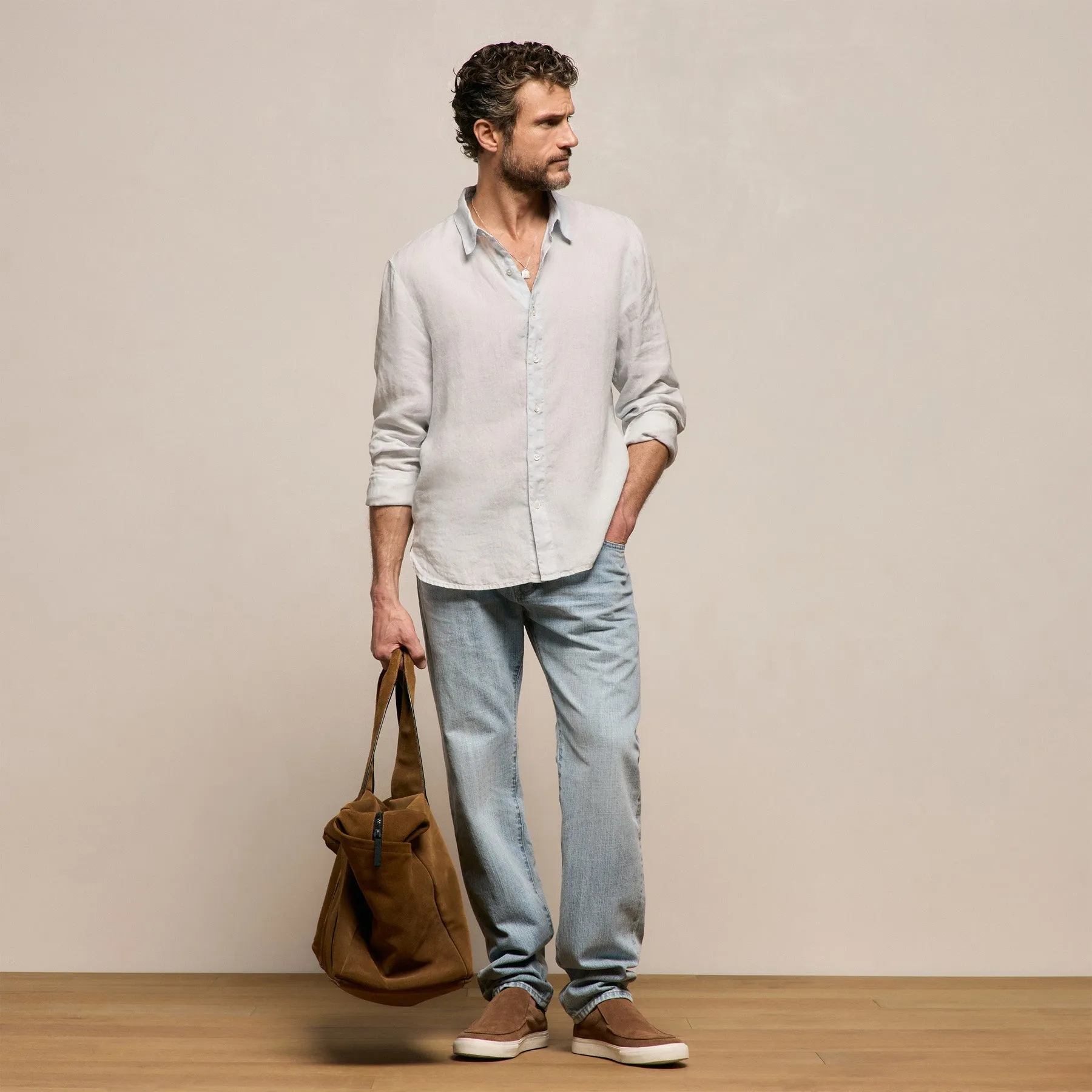 Lightweight Linen Shirt - Memory Pigment sold by James Perse product image thumbnail 3