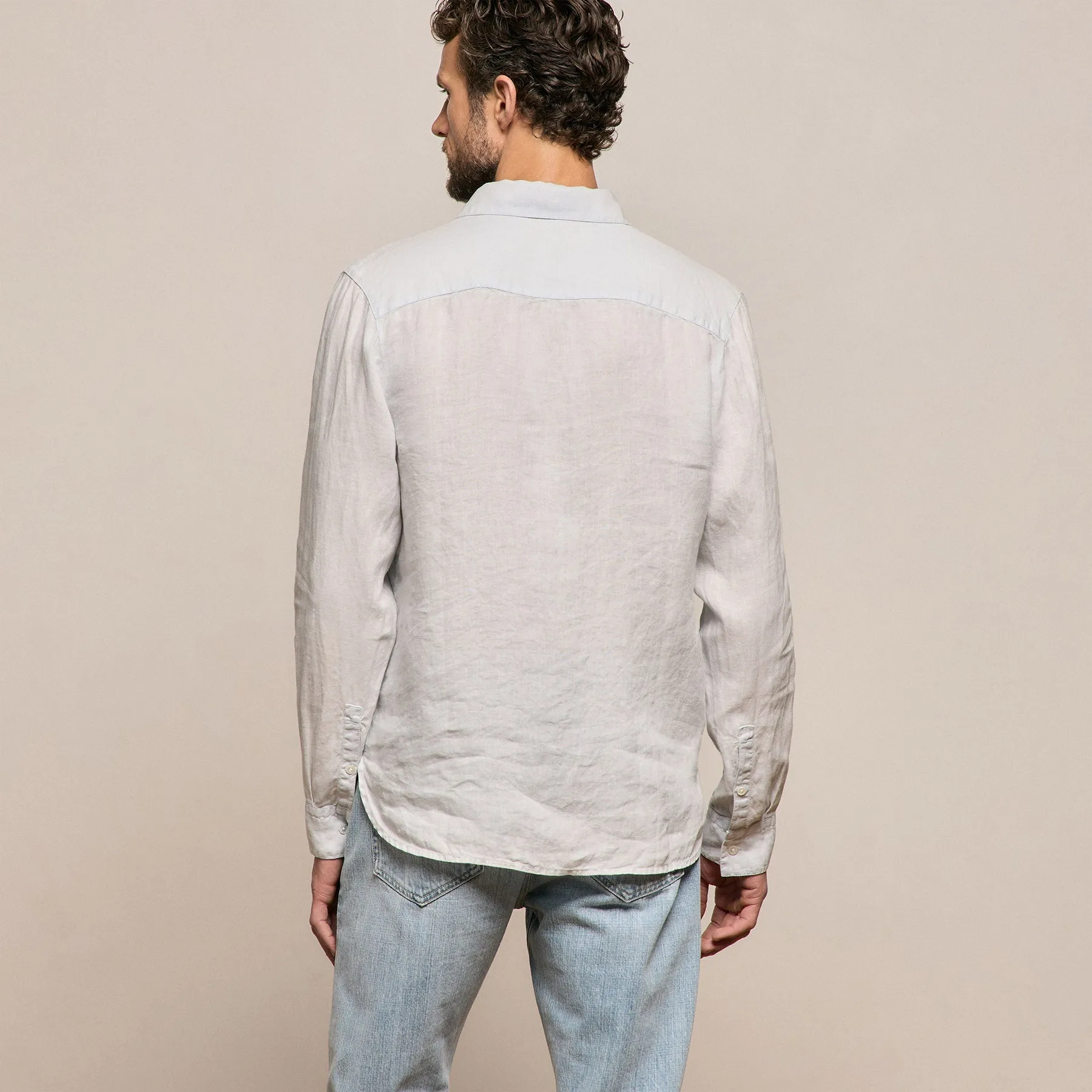 Lightweight Linen Shirt - Memory Pigment sold by James Perse product image thumbnail 5
