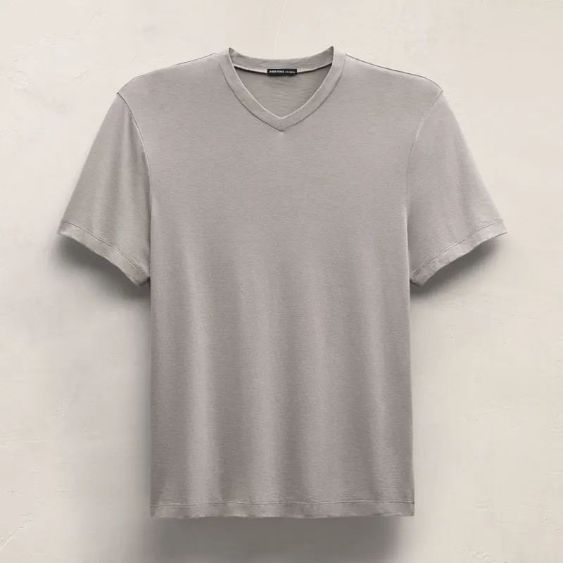 Cotton Cashmere Short Sleeve V Neck - Fog made by James Perse