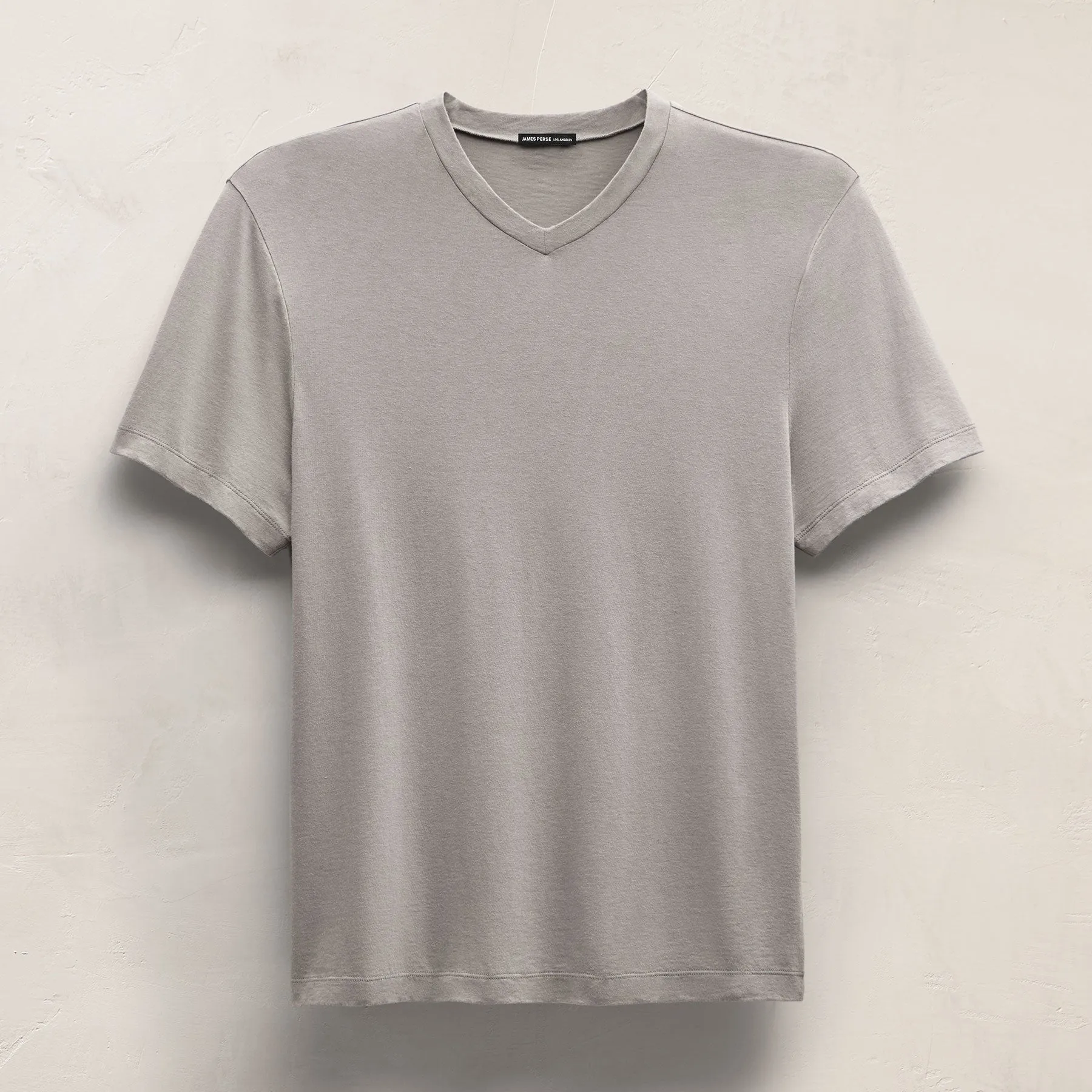 Cotton Cashmere Short Sleeve V Neck - Fog sold by James Perse