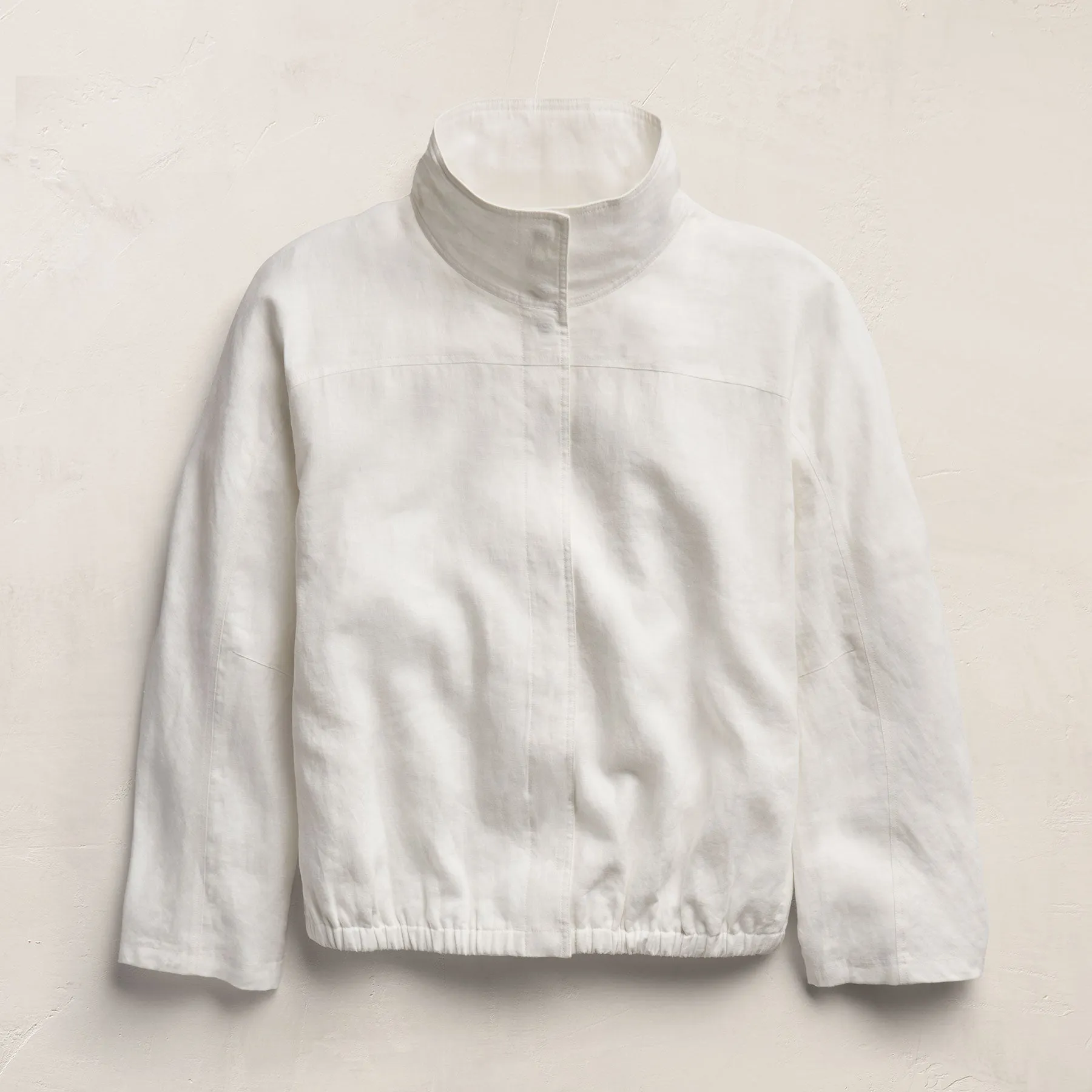 Linen Funnel Neck Jacket - White sold by James Perse product image thumbnail 2