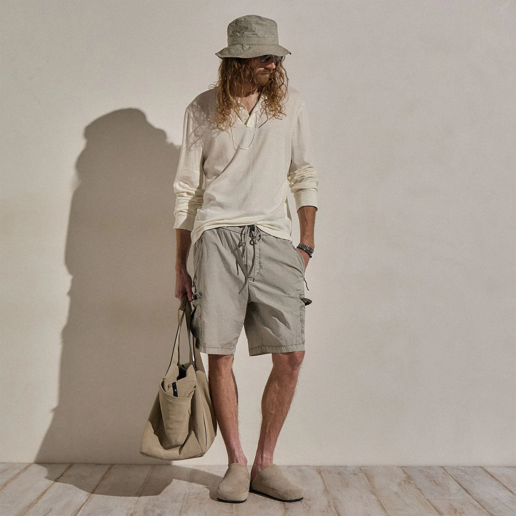 Cotton Cashmere Long Sleeve Henley - White sold by James Perse product image thumbnail 3
