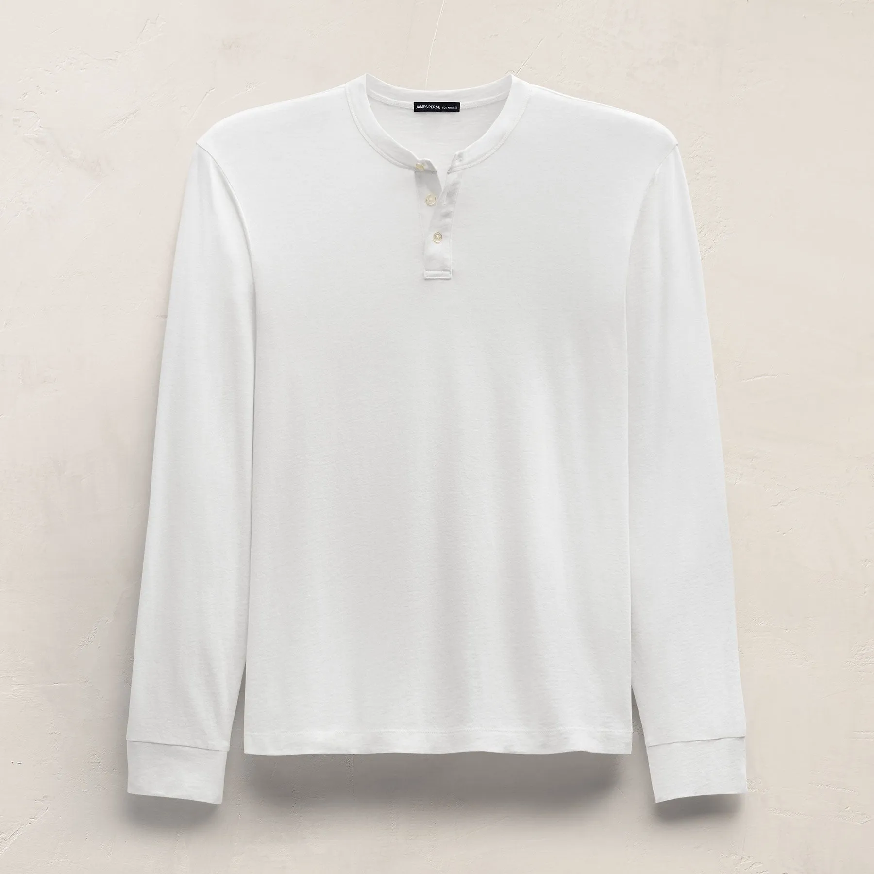 Cotton Cashmere Long Sleeve Henley - White sold by James Perse product image thumbnail 2