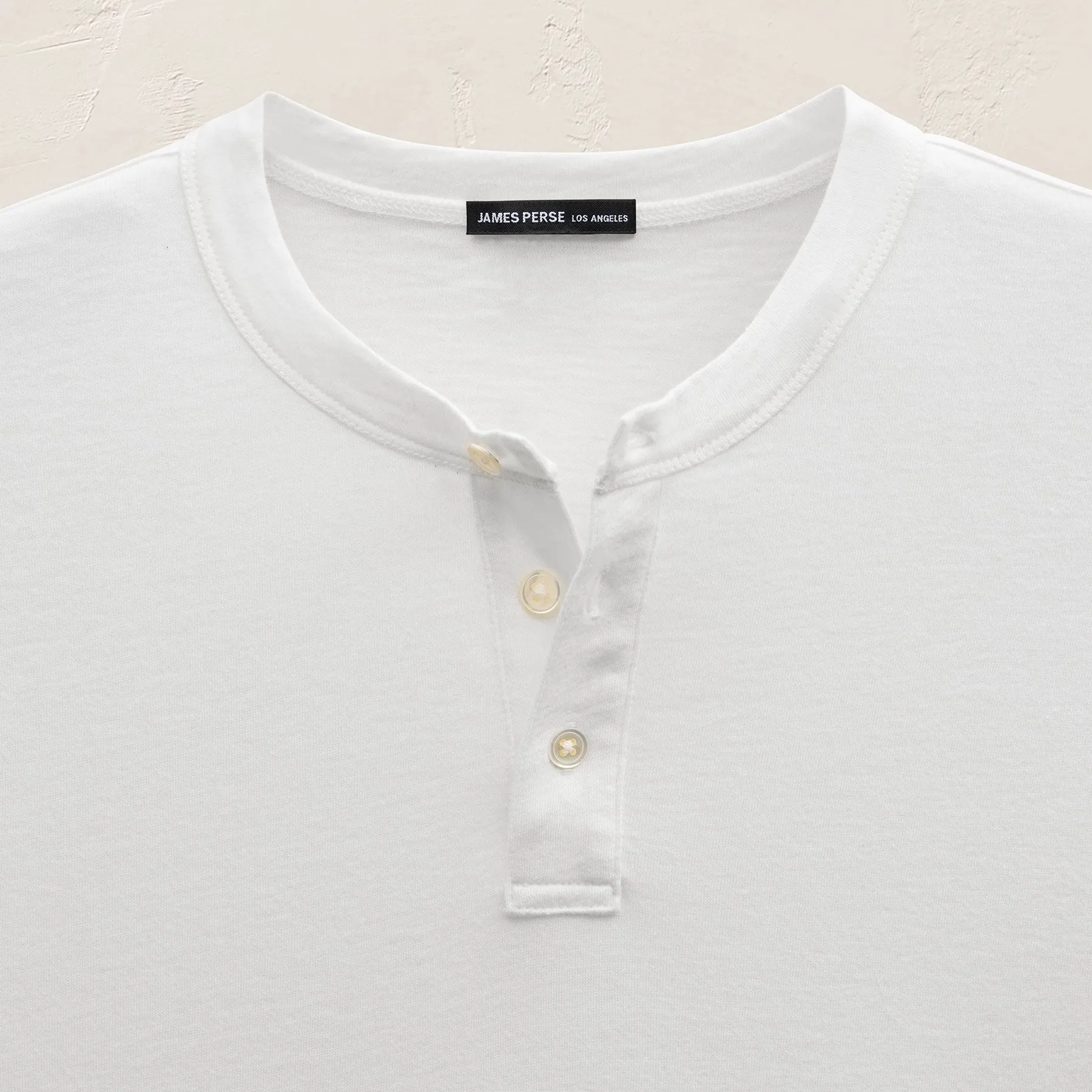Cotton Cashmere Long Sleeve Henley - White sold by James Perse product image thumbnail 5