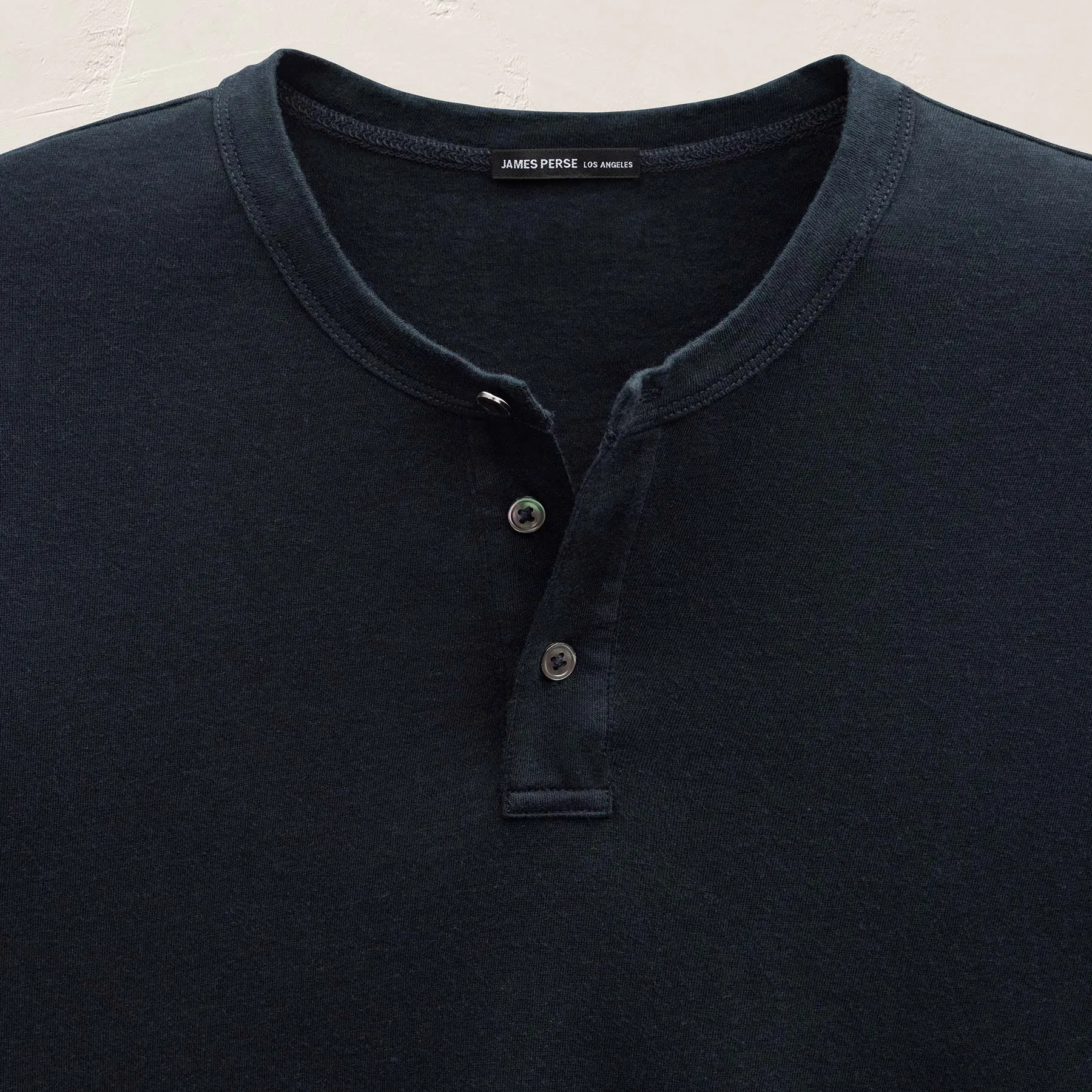 Cotton Cashmere Long Sleeve Henley - Blue Noir sold by James Perse product image thumbnail 5