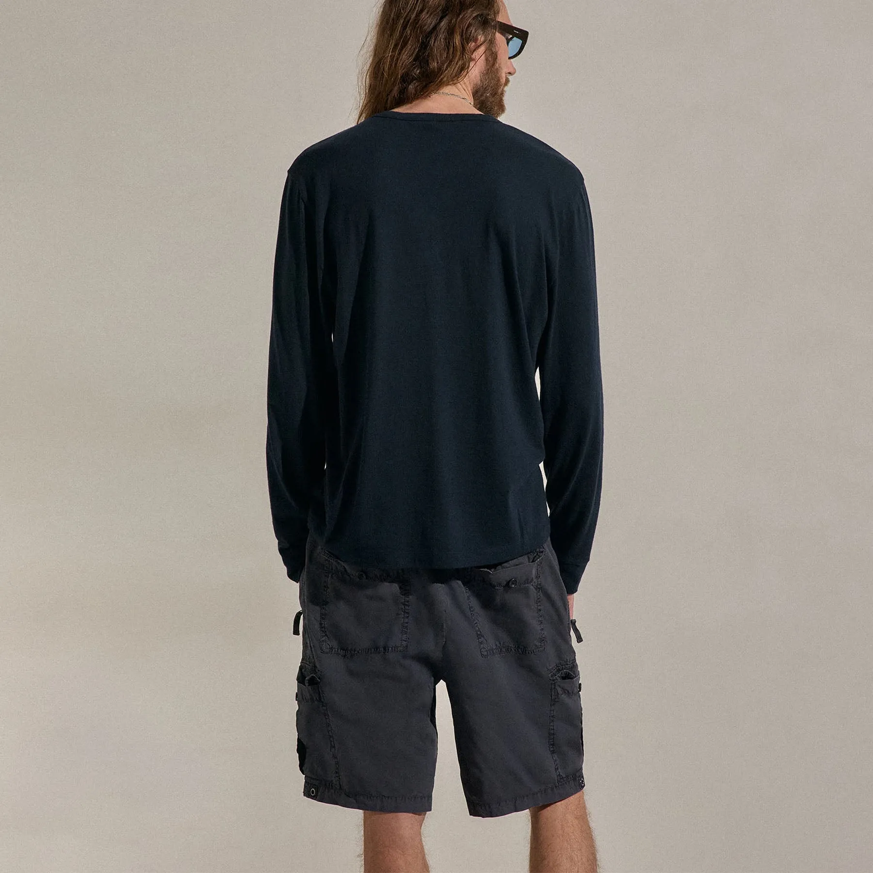 Cotton Cashmere Long Sleeve Henley - Blue Noir sold by James Perse product image thumbnail 4