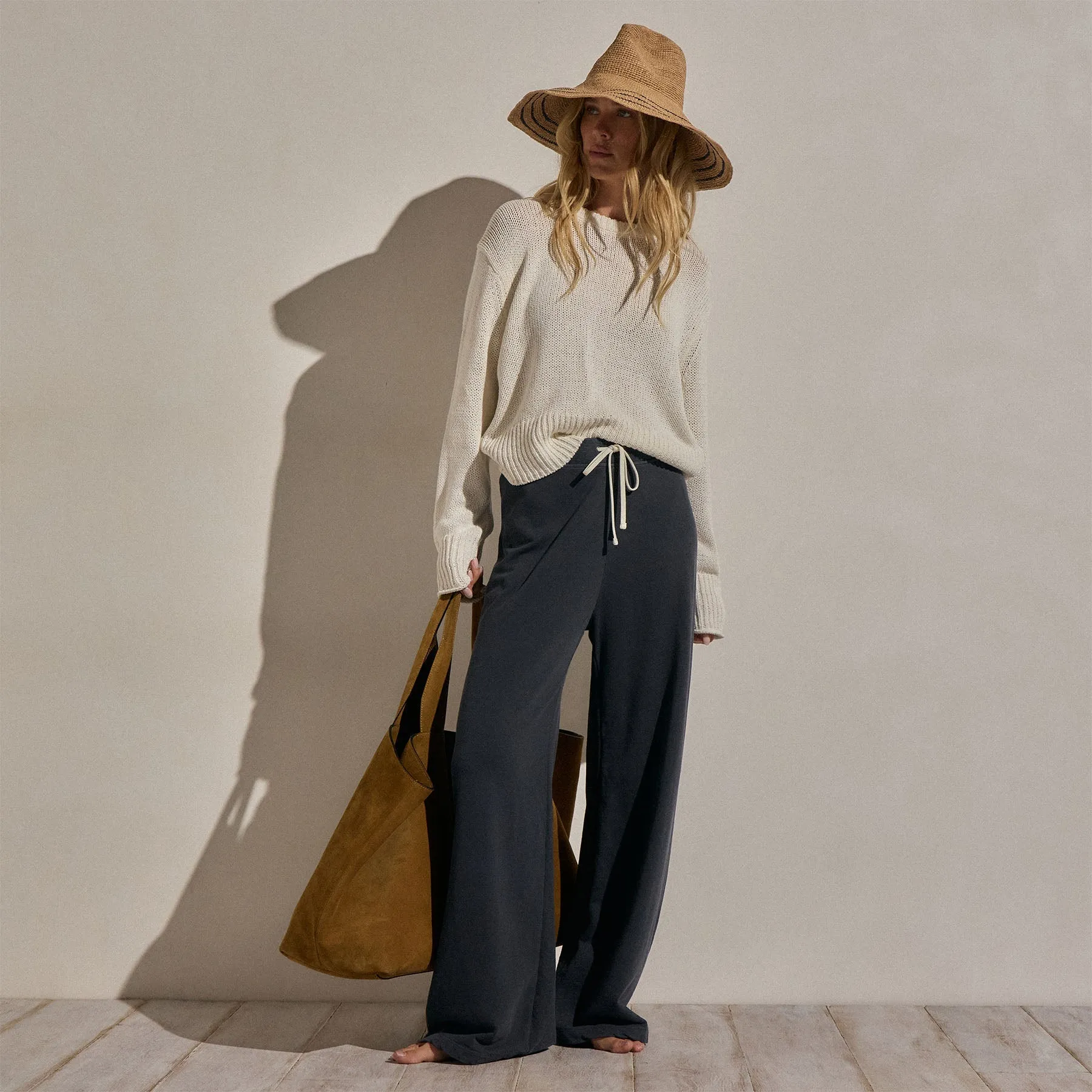 Vintage French Terry Wide Leg Sweatpant - Blue Noir Pigment sold by James Perse product image thumbnail 2