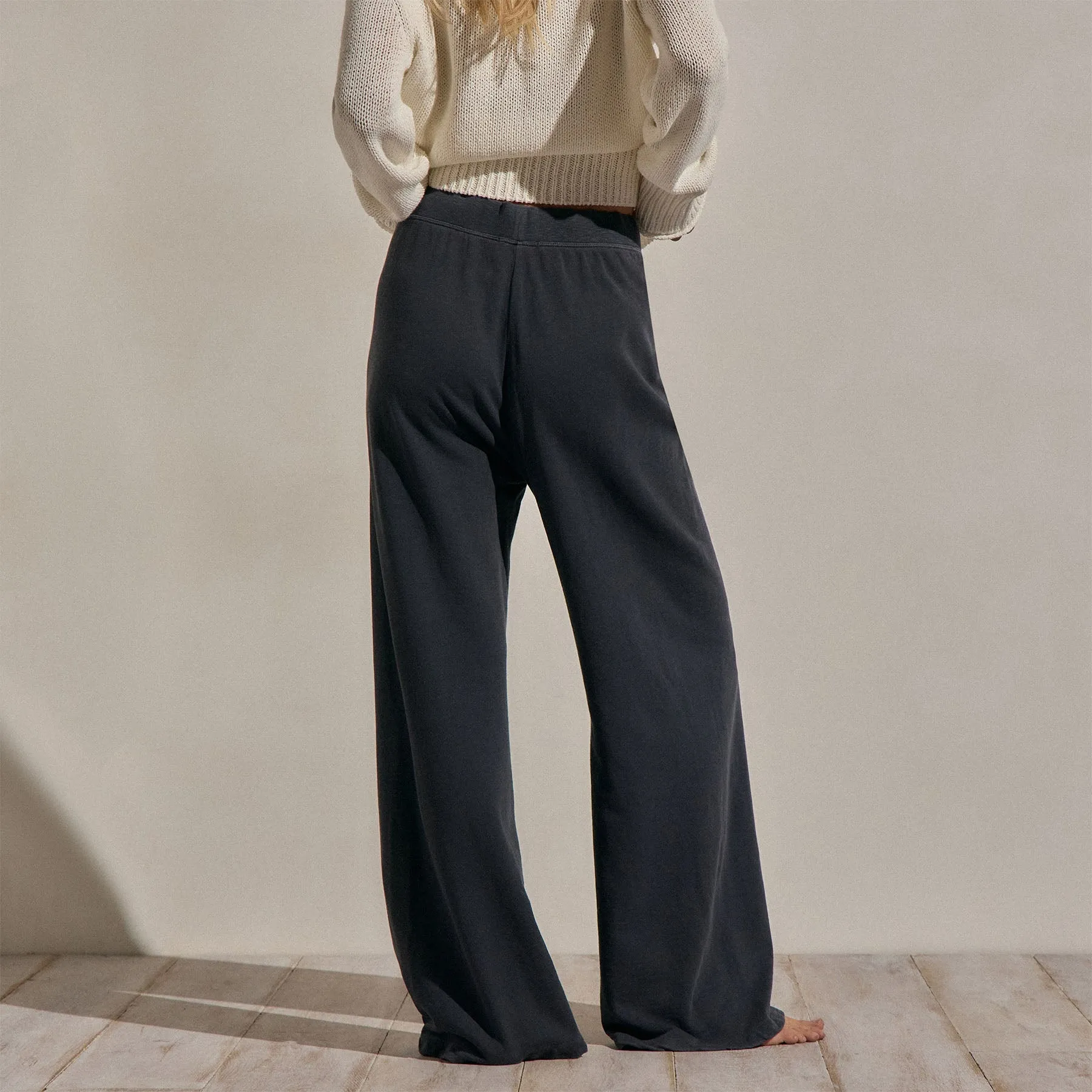Vintage French Terry Wide Leg Sweatpant - Blue Noir Pigment sold by James Perse product image thumbnail 3