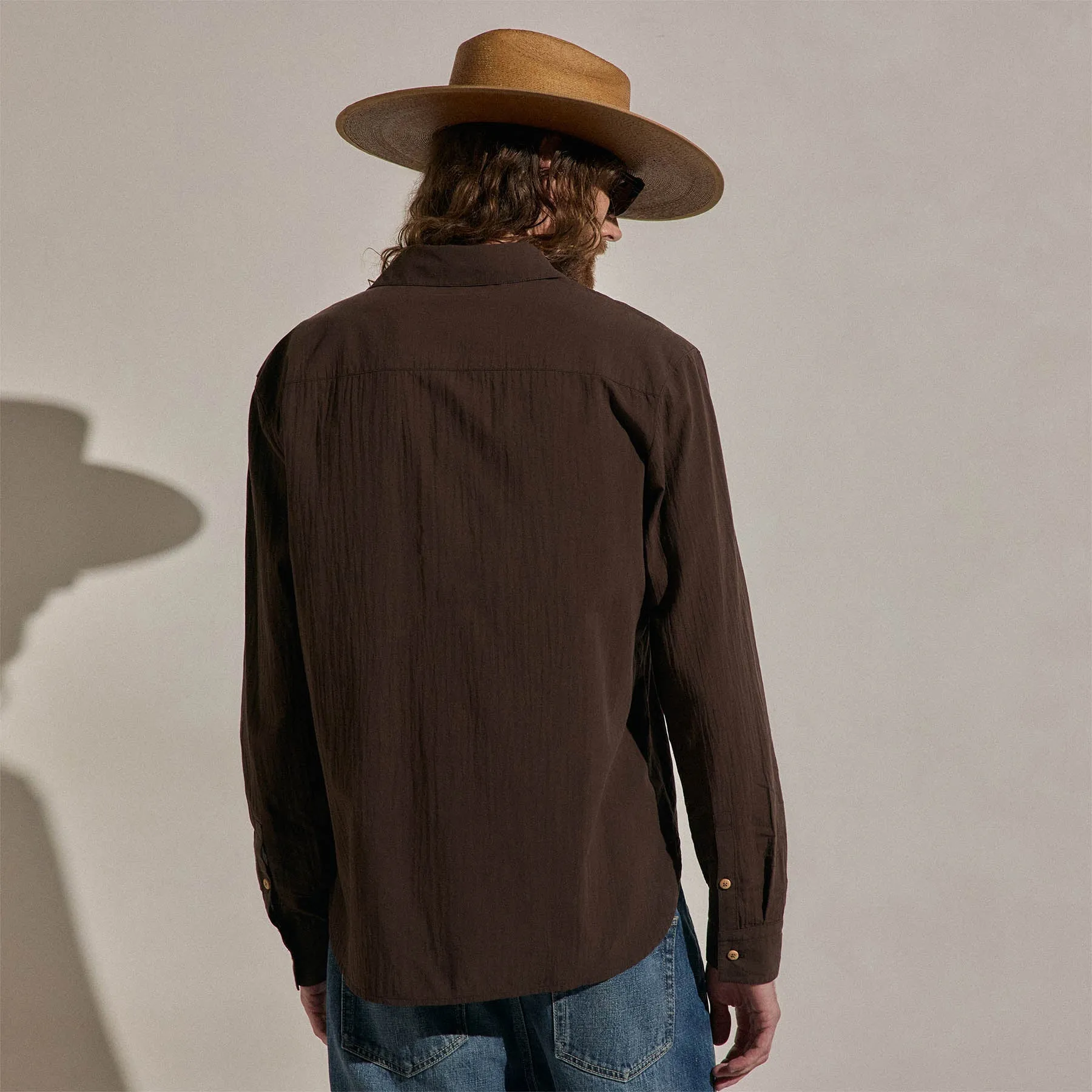 Cotton Muslin Shirt - Bark sold by James Perse product image thumbnail 4