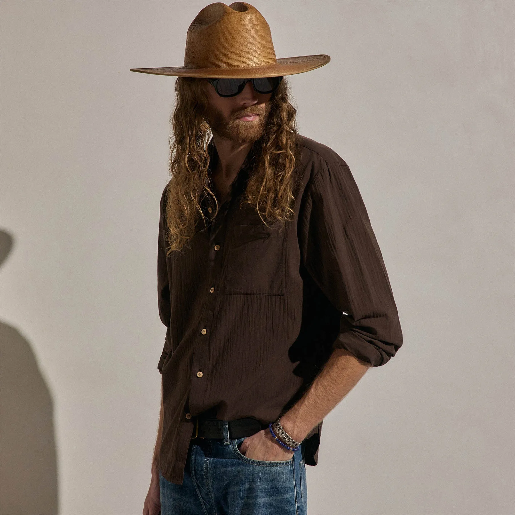 Cotton Muslin Shirt - Bark sold by James Perse