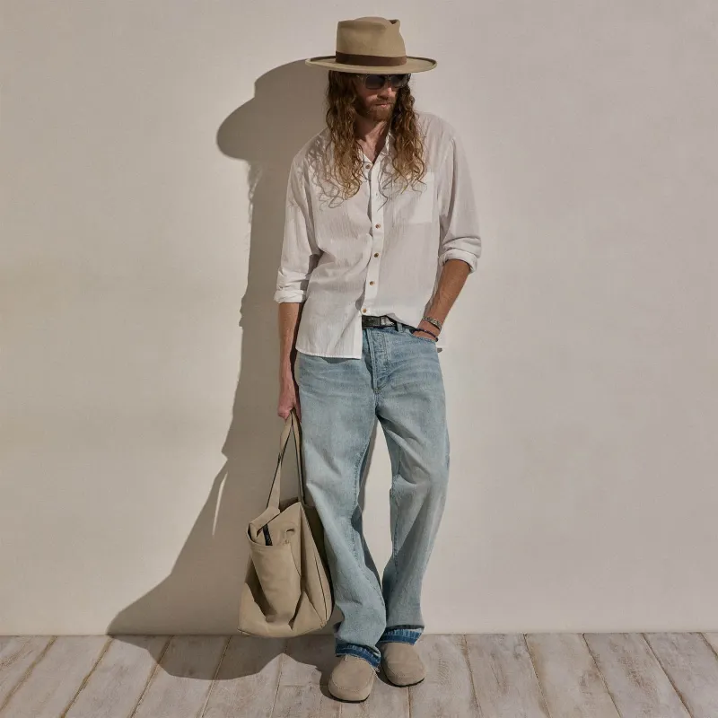 Cotton Muslin Shirt - White made by James Perse