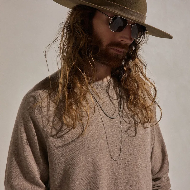 Cotton Cashmere Raglan Crew - Warm Brown made by James Perse