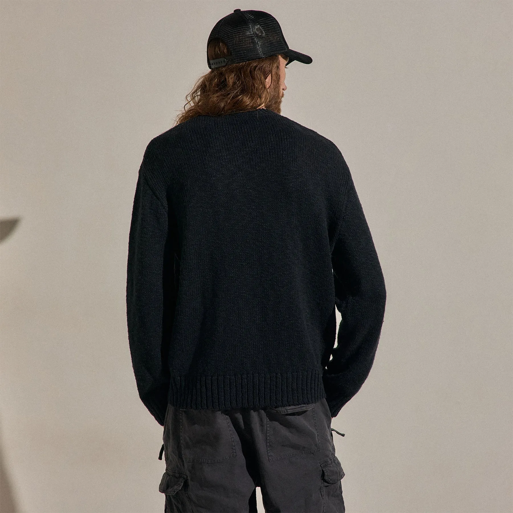 Cotton Linen Crew Sweater - Black sold by James Perse product image thumbnail 4
