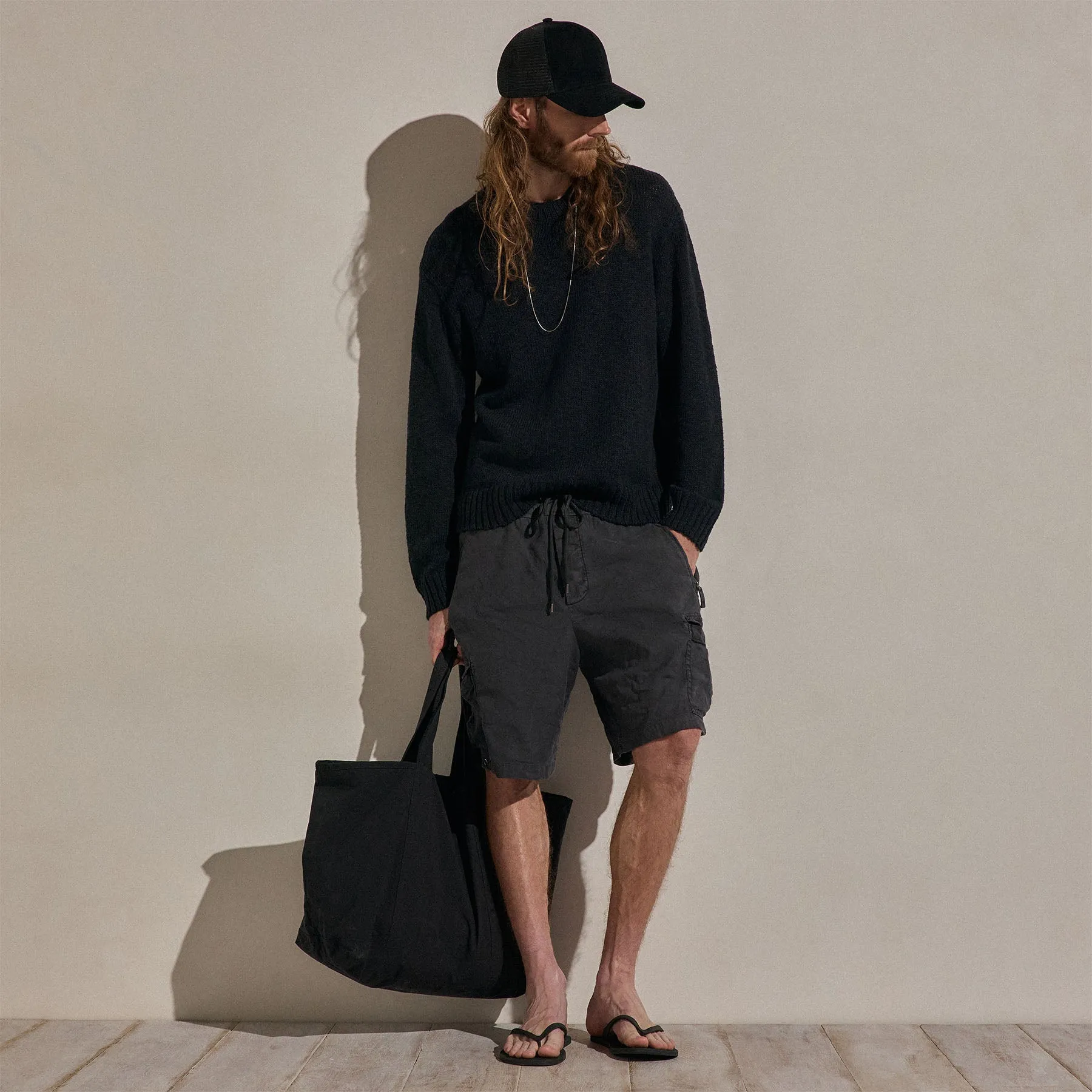 Cotton Linen Crew Sweater - Black sold by James Perse product image thumbnail 3