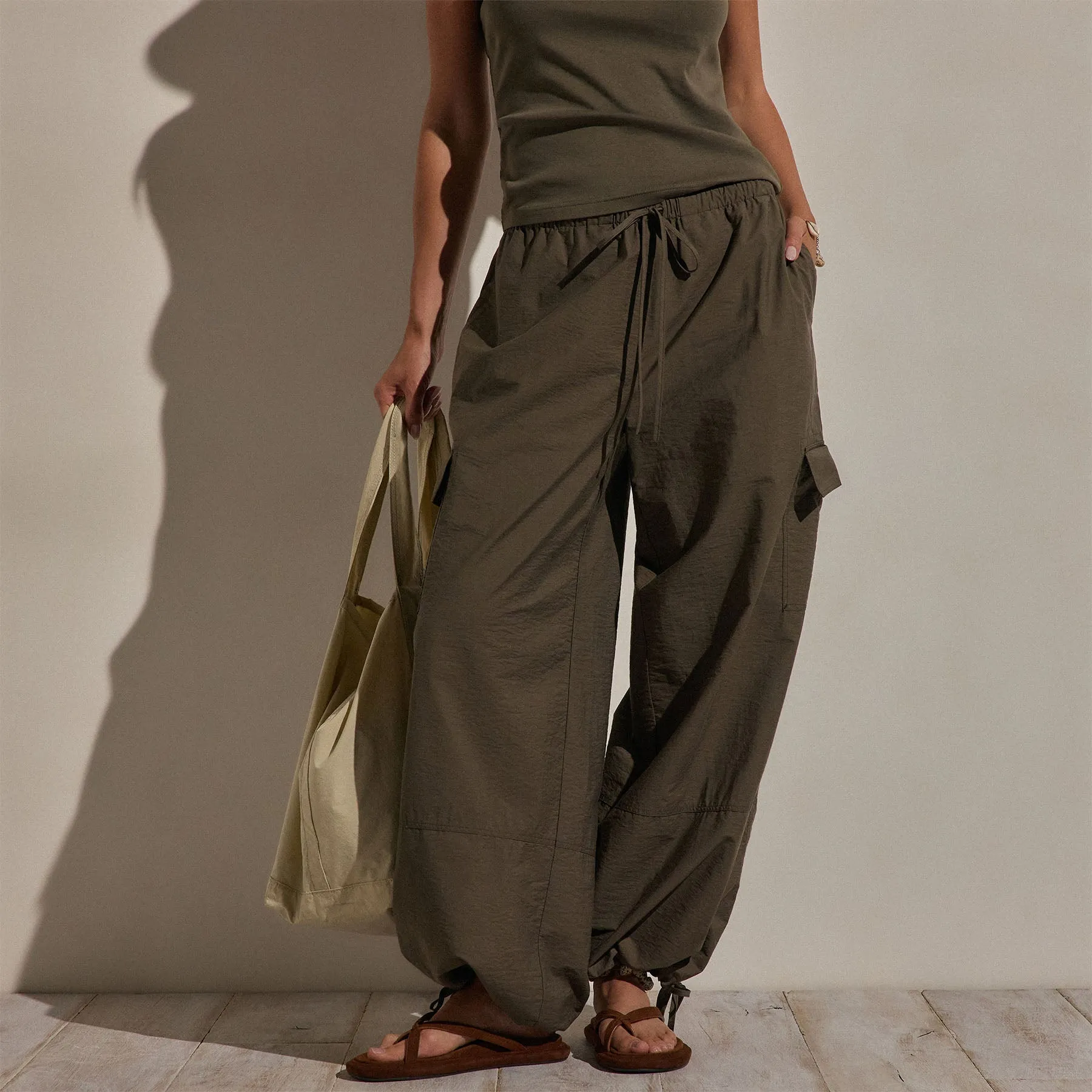 Parachute Cargo Pants - Army Green sold by James Perse