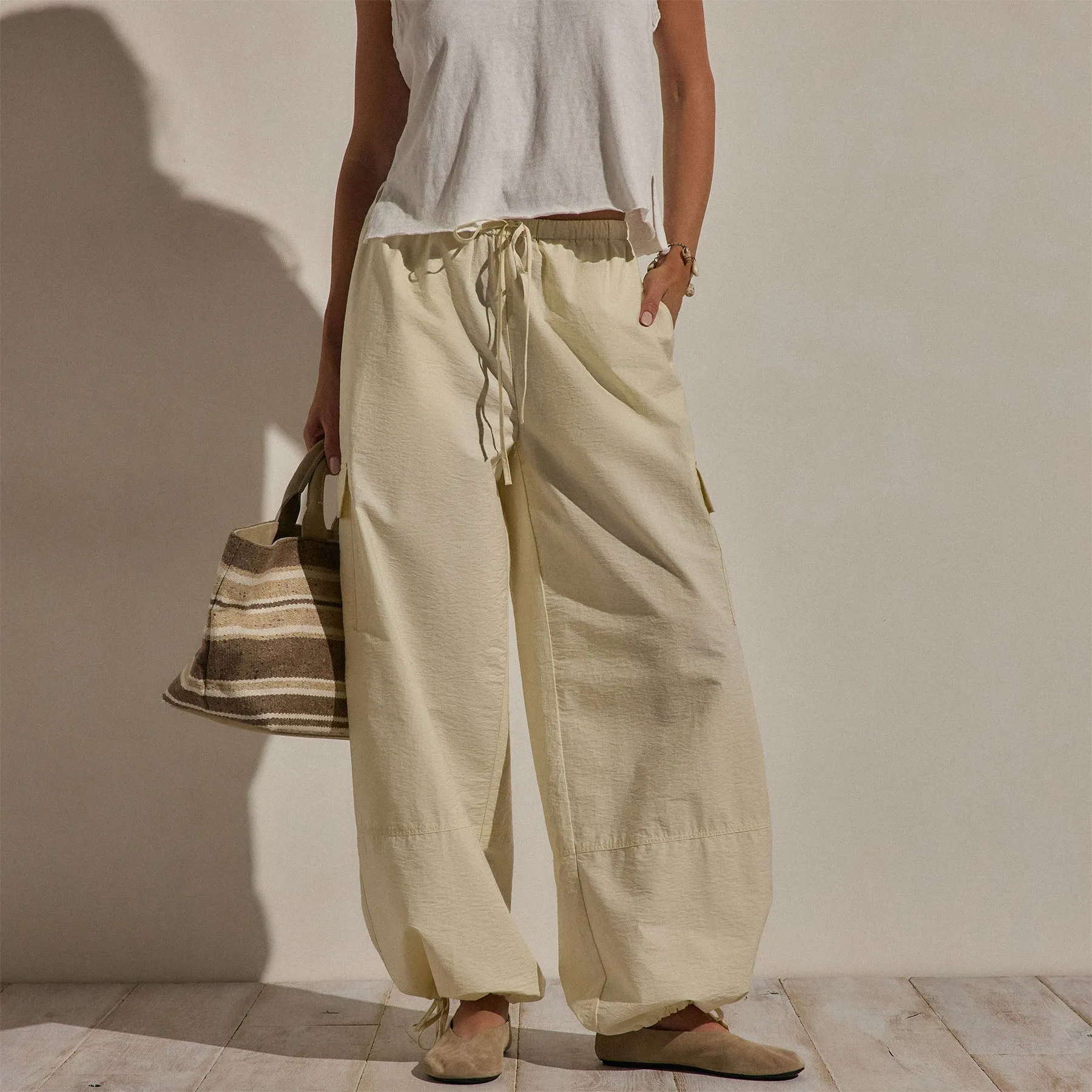 Parachute Cargo Pants - Ecru sold by James Perse