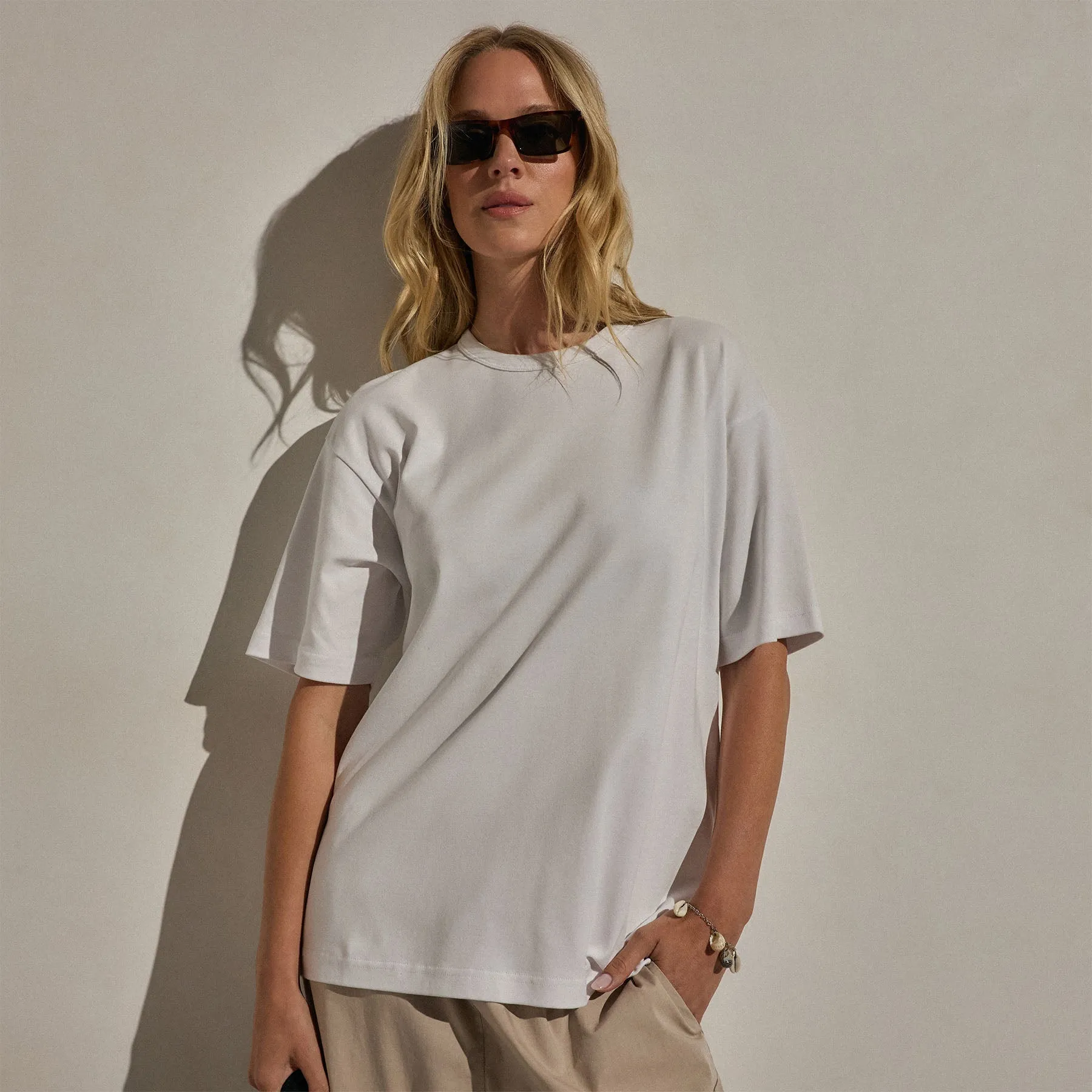 Cotton Jersey Oversized Tee - White sold by James Perse product image thumbnail 5